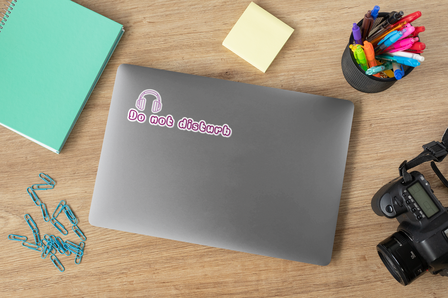 Do Not Disturb Headphones Sticker — Kiss-Cut Laptop & Planner Sticker