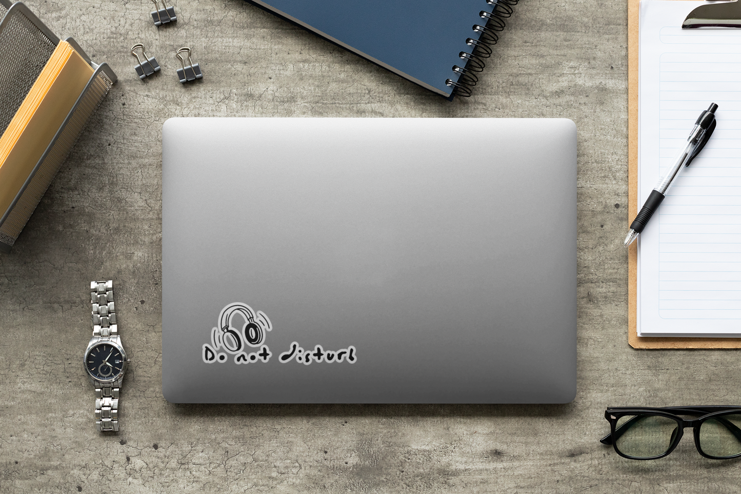 Do Not Disturb Headphones Sticker — Laptop & Water Bottle Kiss-Cut Decal