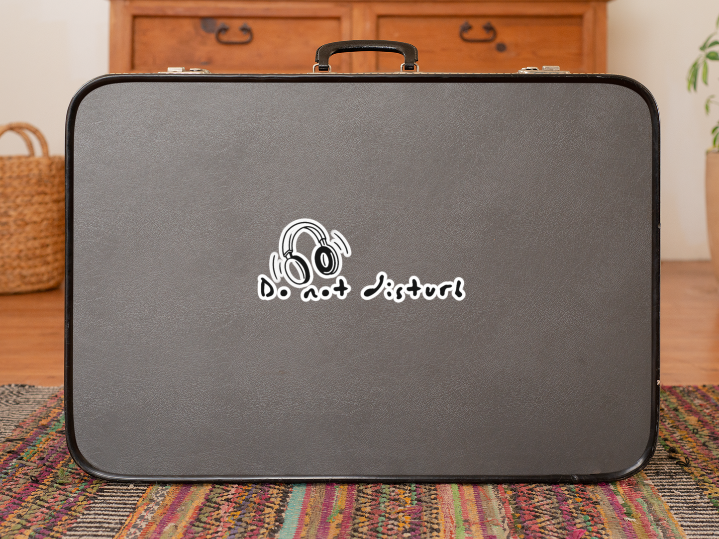 Do Not Disturb Headphones Sticker — Laptop & Water Bottle Kiss-Cut Decal