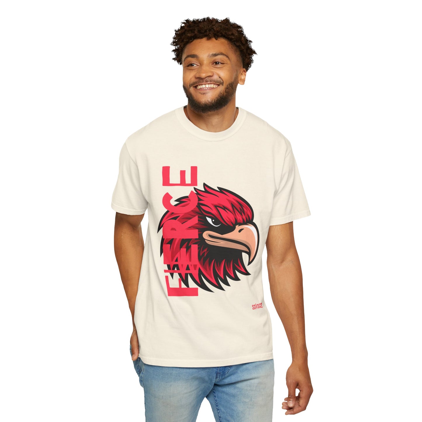 Eagle Head Graphic T-Shirt — Bold Red Eagle Design "EAGLE"