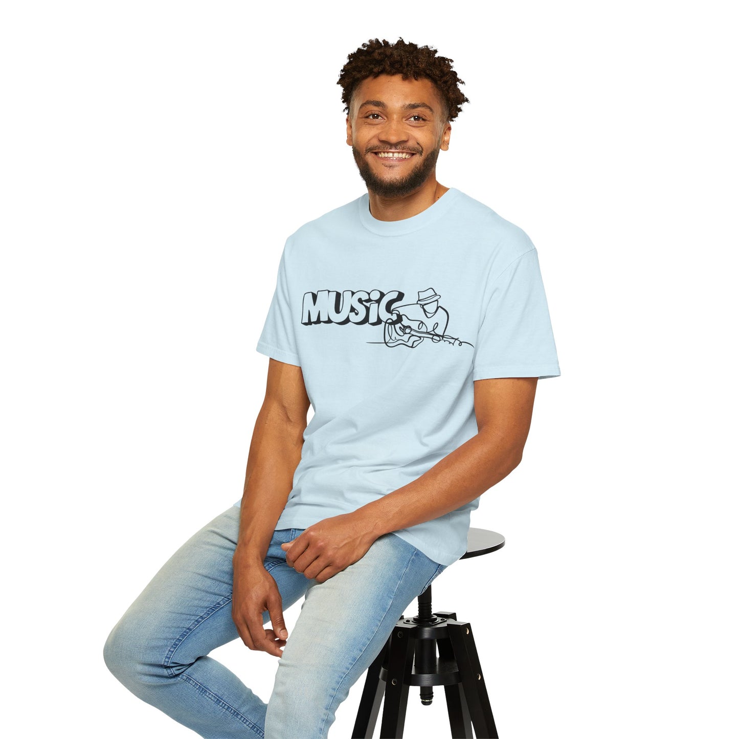 Music Guitar Tee — Minimalist Guitarist Graphic T-Shirt
