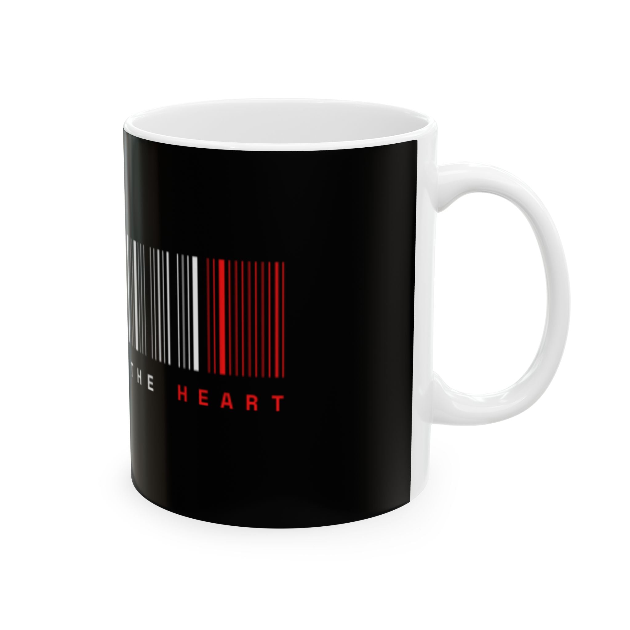 Barcode “Tale of the Heart” Ceramic Mug — Black 11oz/15oz