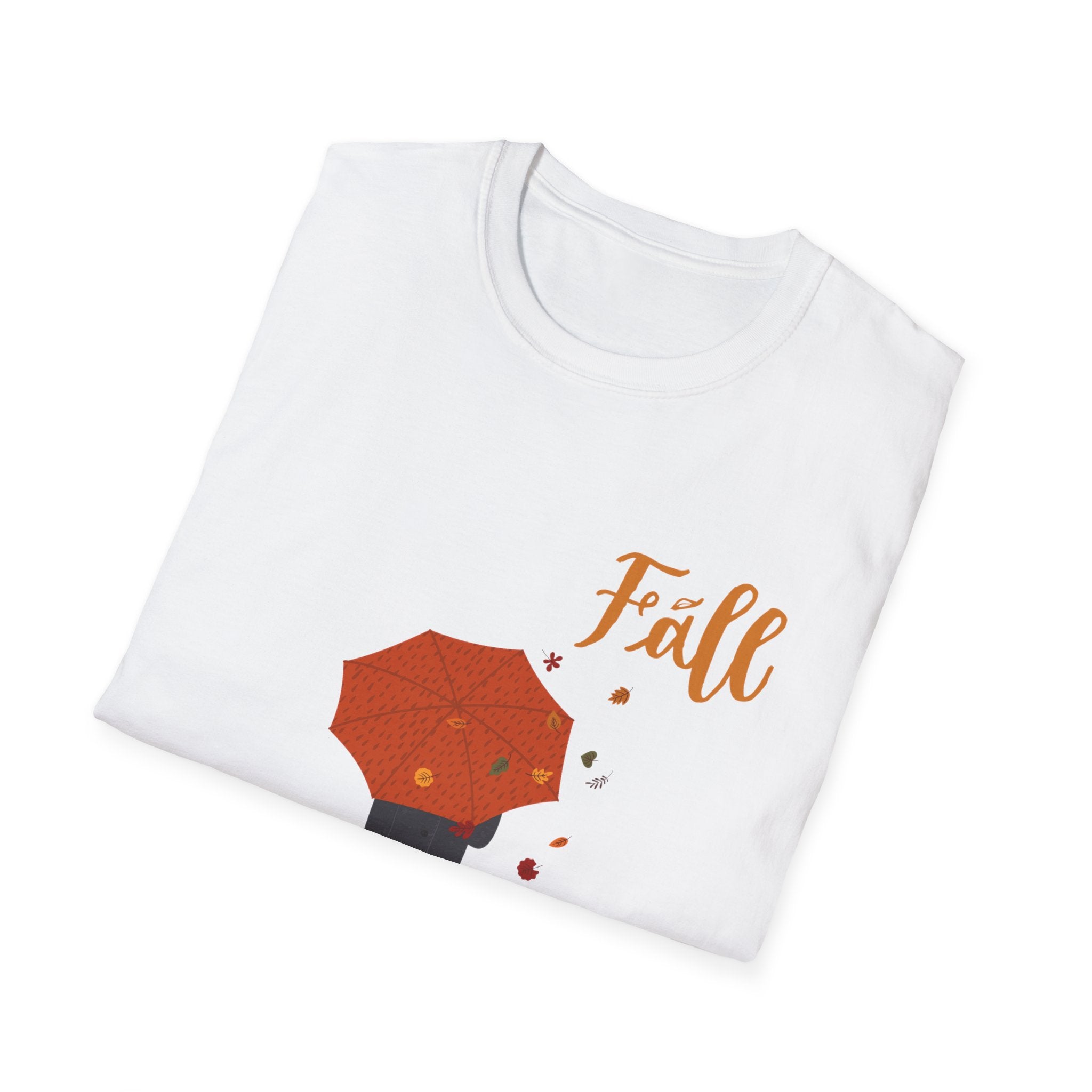 Fall Umbrella T-Shirt — Autumn Leaves Graphic Tee