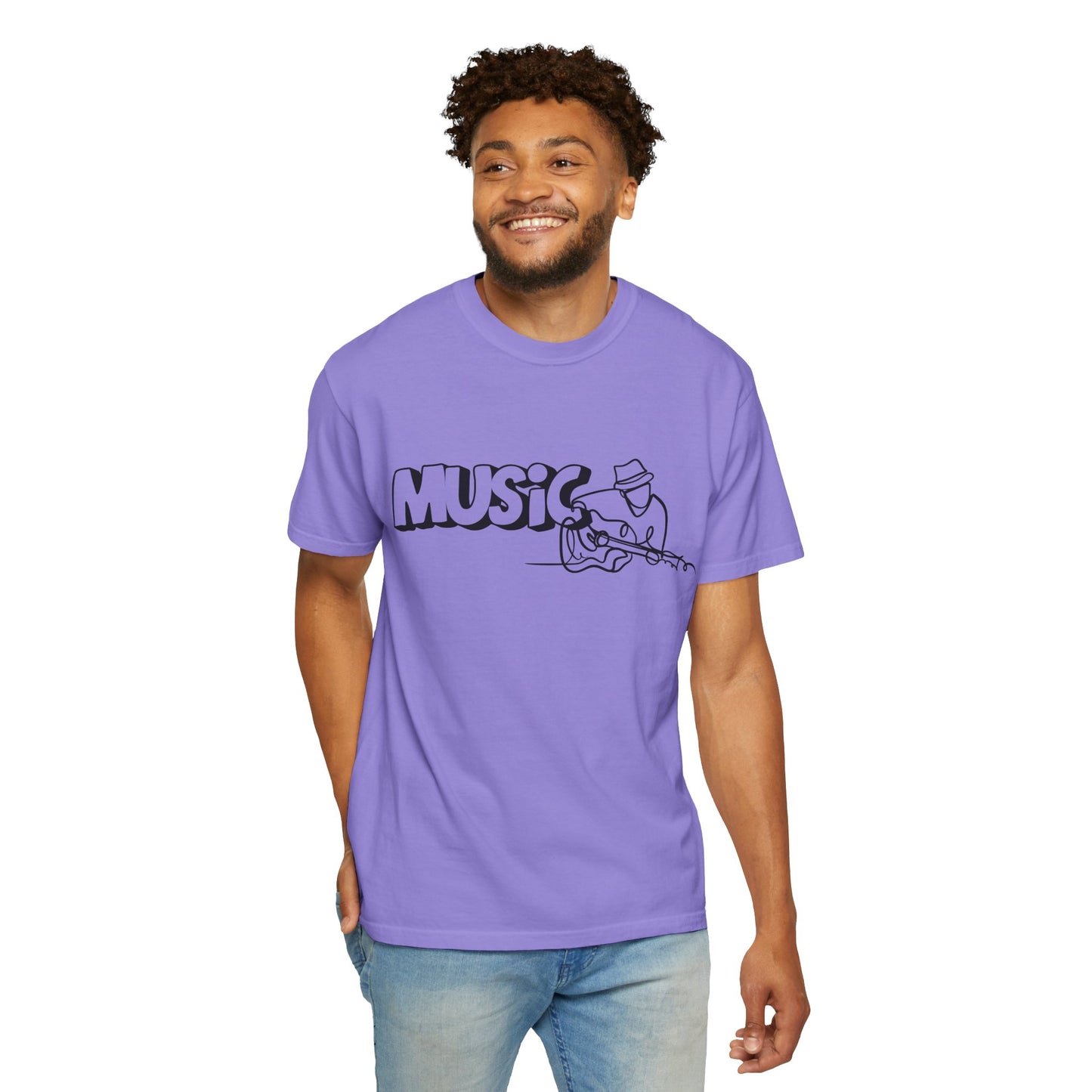 Music Guitar Tee — Minimalist Guitarist Graphic T-Shirt