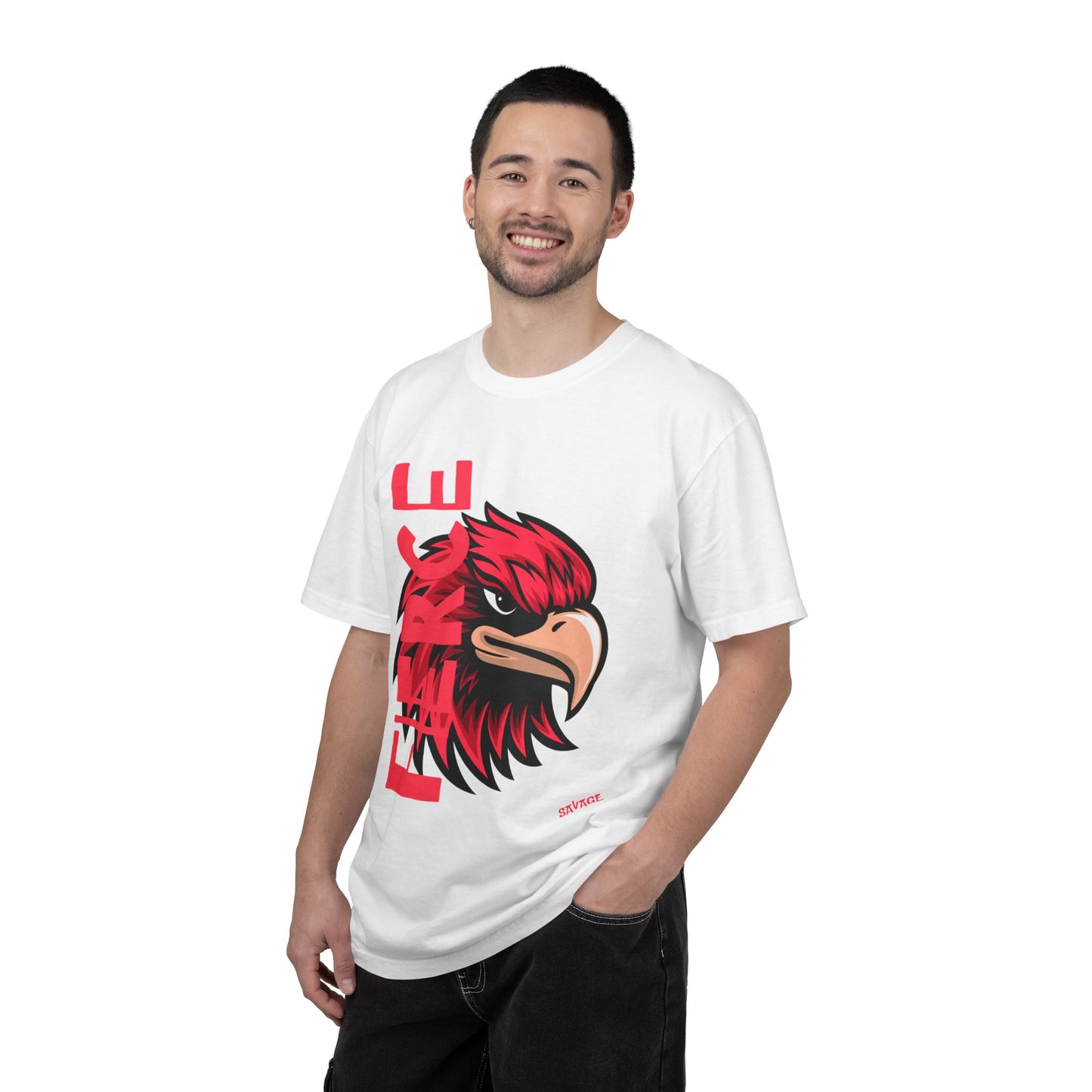Eagle Head Graphic T-Shirt — Bold Red Eagle Design "EAGLE"
