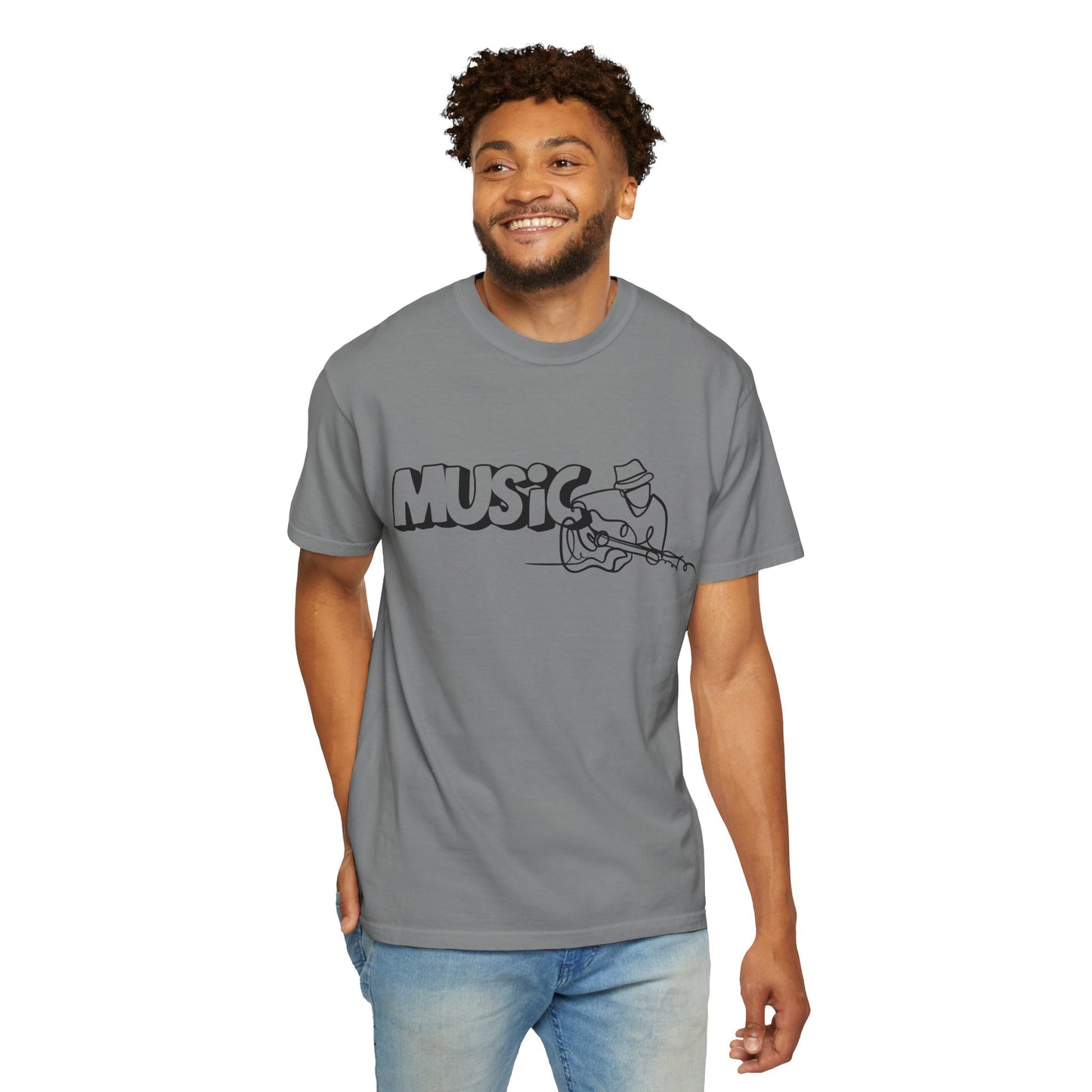Music Guitar Tee — Minimalist Guitarist Graphic T-Shirt