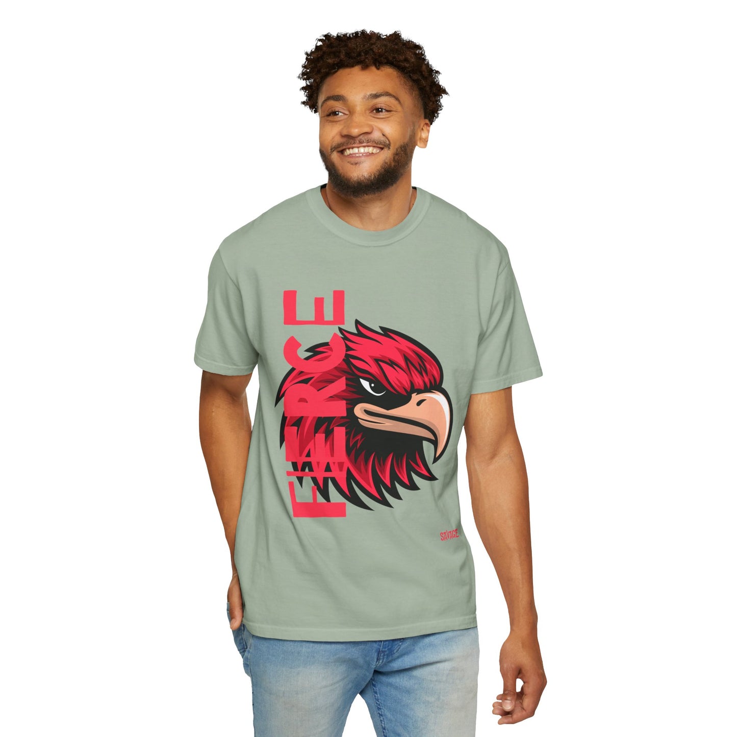 Eagle Head Graphic T-Shirt — Bold Red Eagle Design "EAGLE"