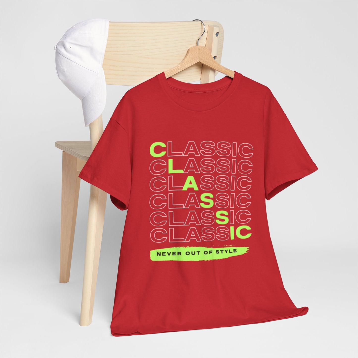 Classic Repeat Typography Tee | 'Never Out Of Style' Graphic Shirt