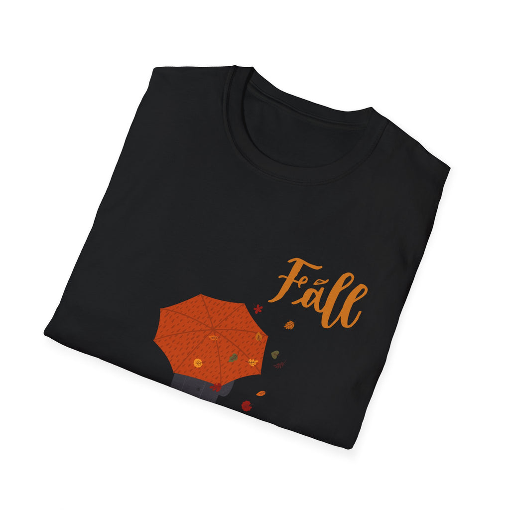 Fall Umbrella T-Shirt — Autumn Leaves Graphic Tee