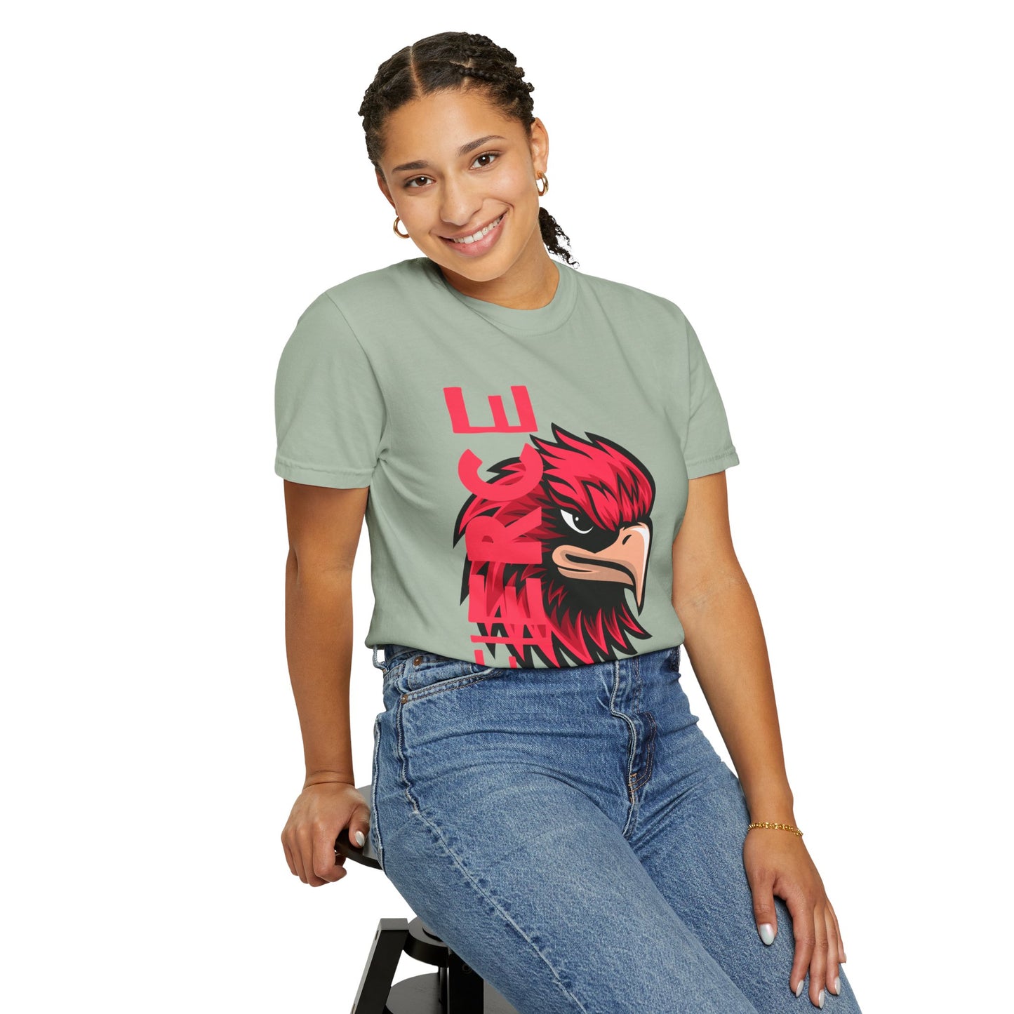 Eagle Head Graphic T-Shirt — Bold Red Eagle Design "EAGLE"