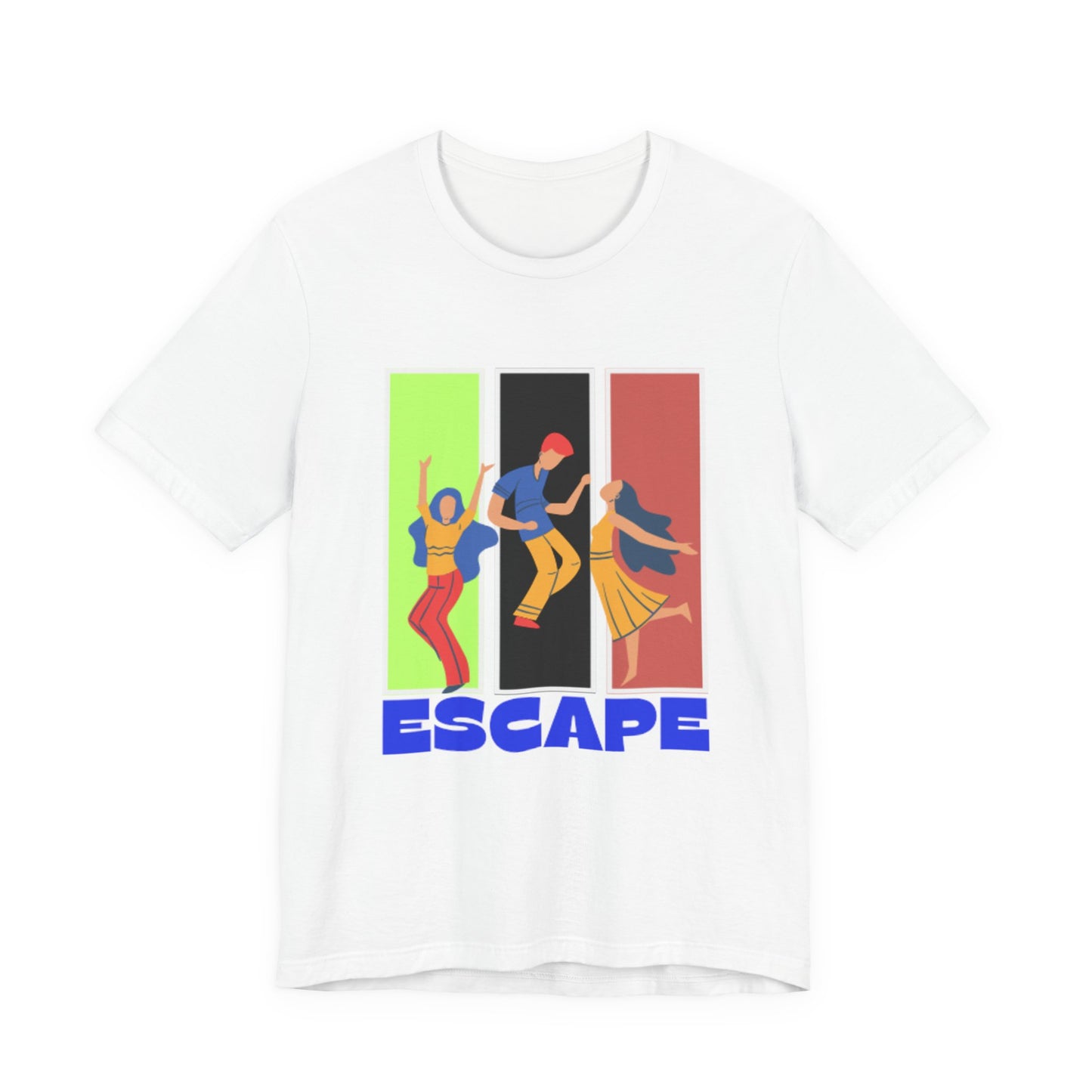 T-Shirt — Small Colorful Retro Stripe Chest Logo