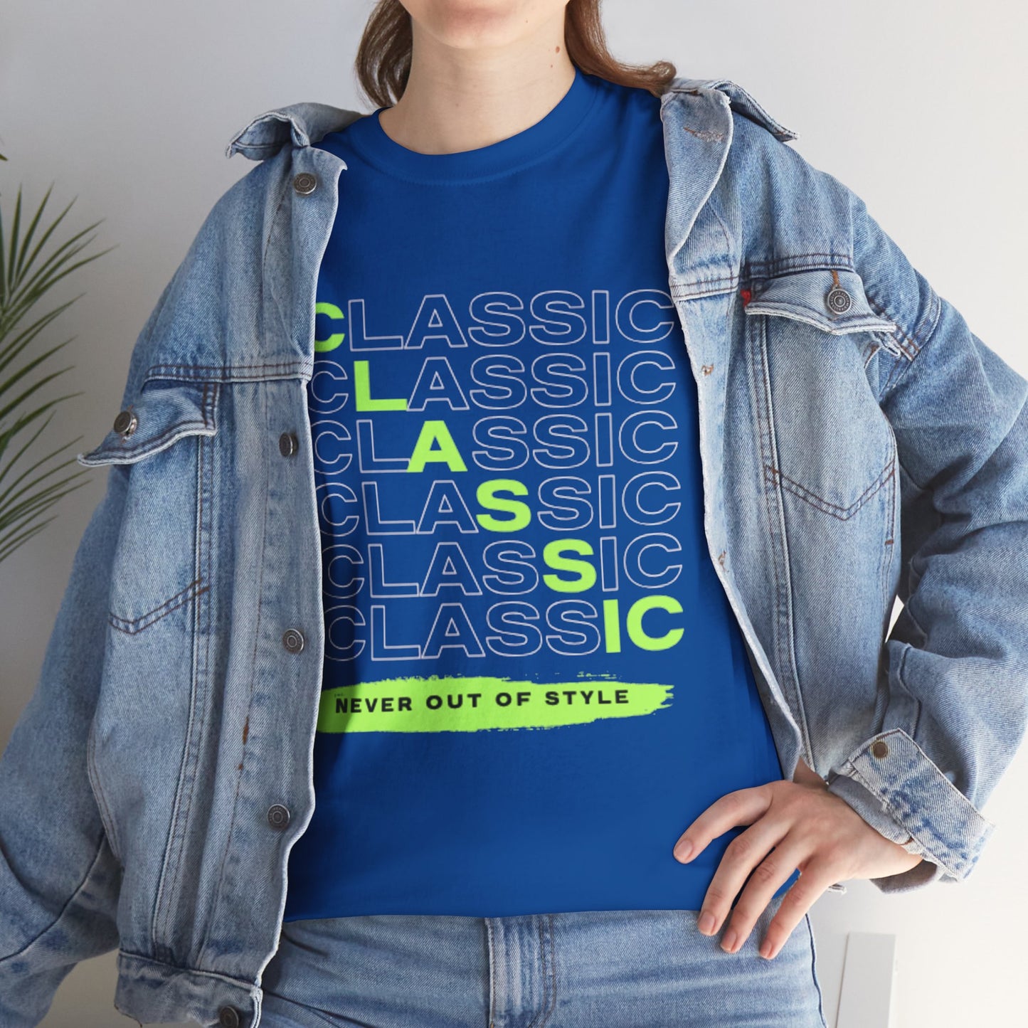 Classic Repeat Typography Tee | 'Never Out Of Style' Graphic Shirt