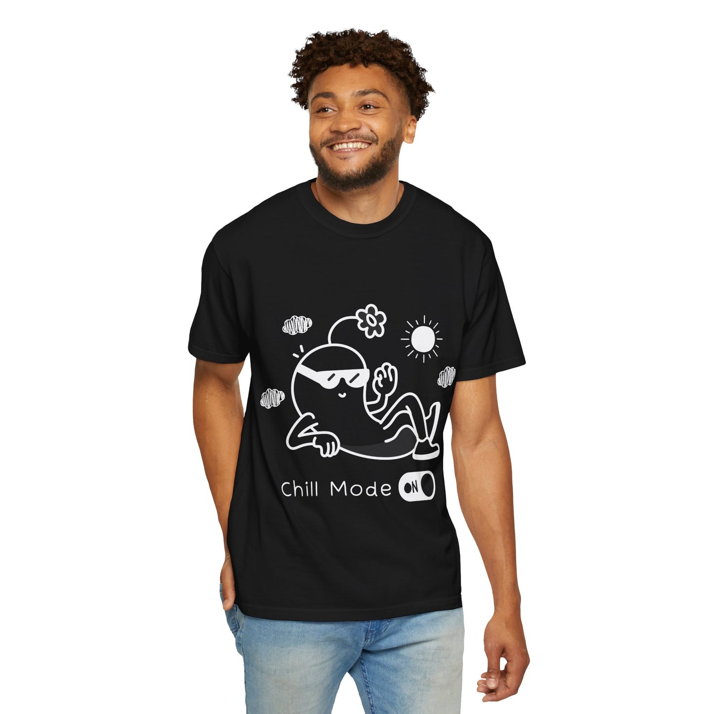 Chill Mode On T-Shirt — Relaxed Graphic Tee with Laid-Back Character
