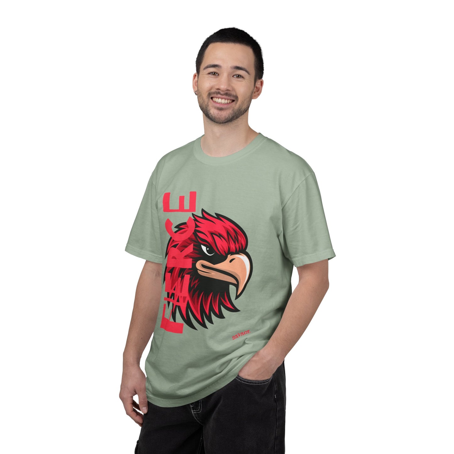 Eagle Head Graphic T-Shirt — Bold Red Eagle Design "EAGLE"