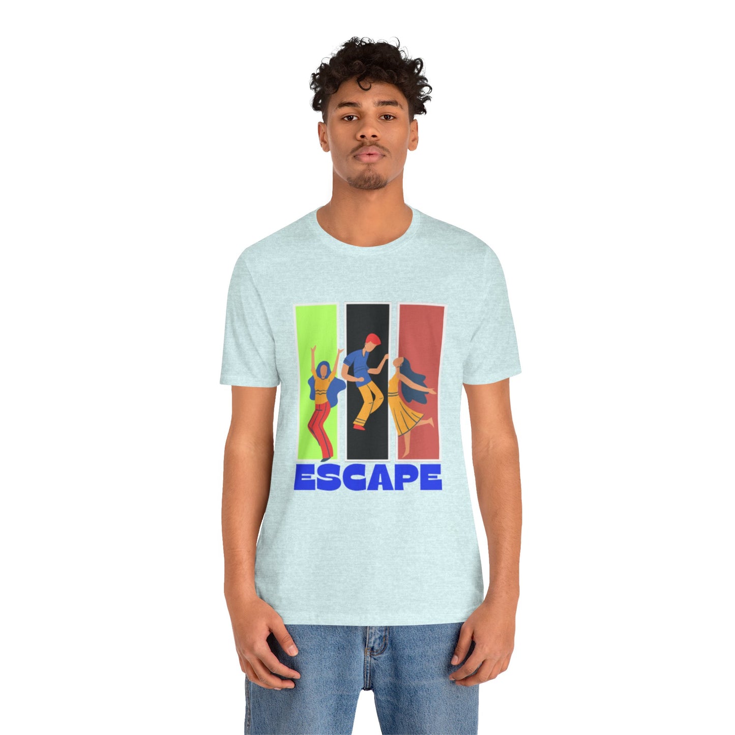 T-Shirt — Small Colorful Retro Stripe Chest Logo