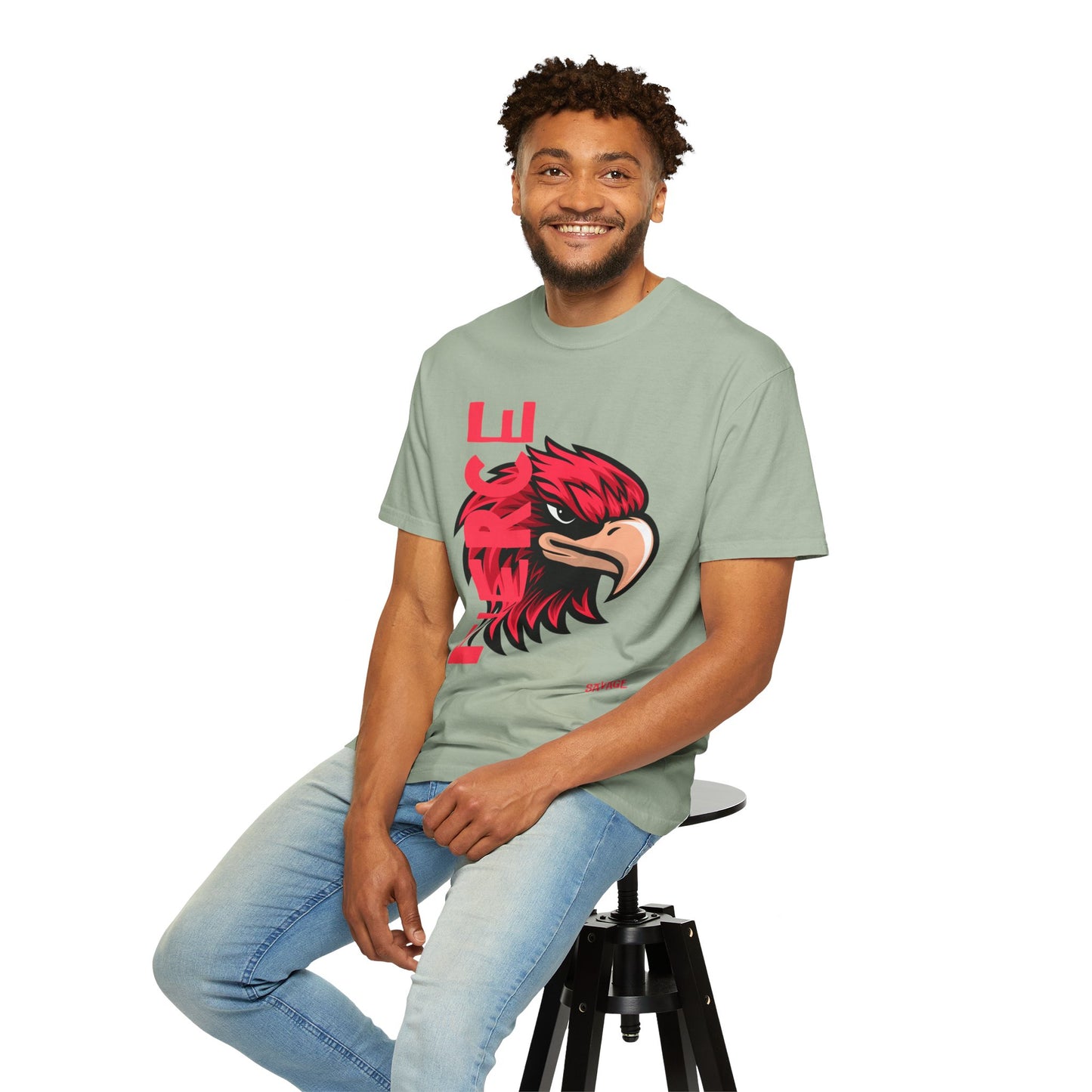Eagle Head Graphic T-Shirt — Bold Red Eagle Design "EAGLE"