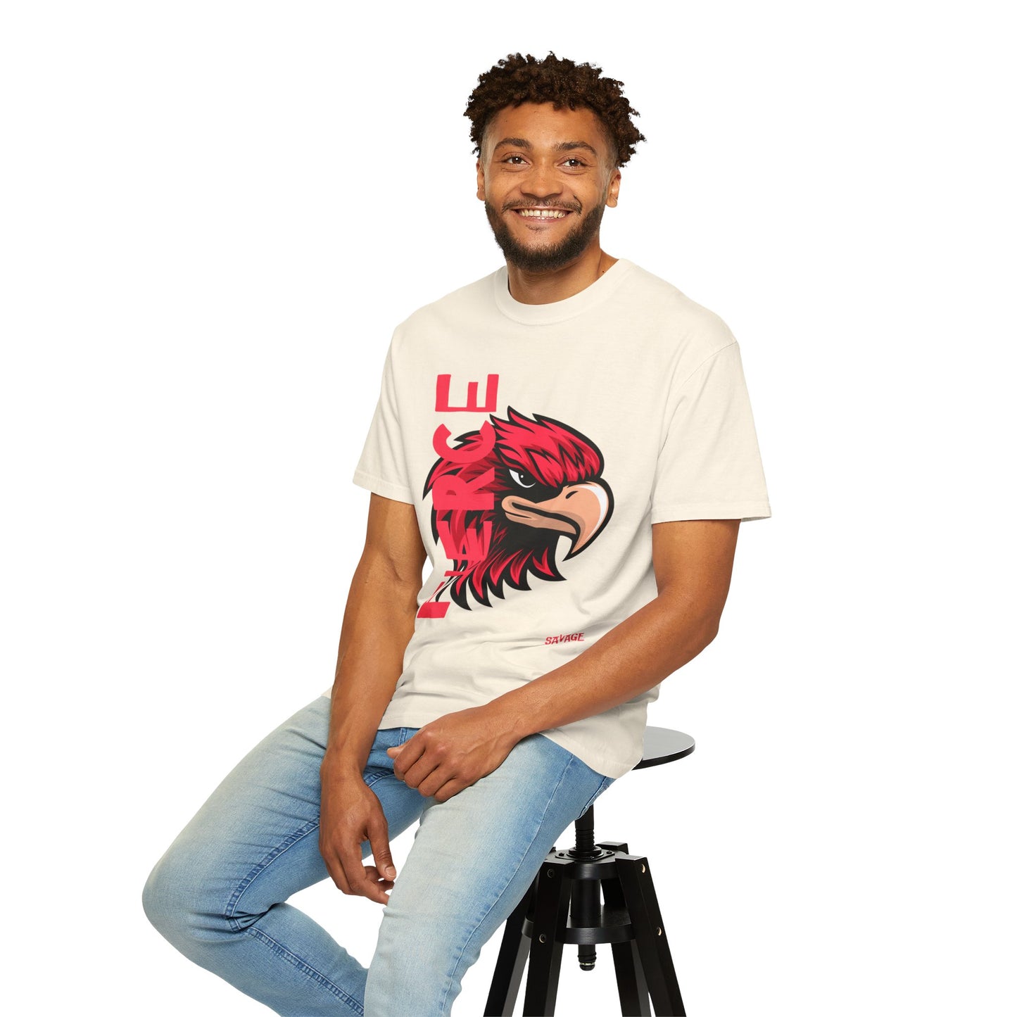 Eagle Head Graphic T-Shirt — Bold Red Eagle Design "EAGLE"