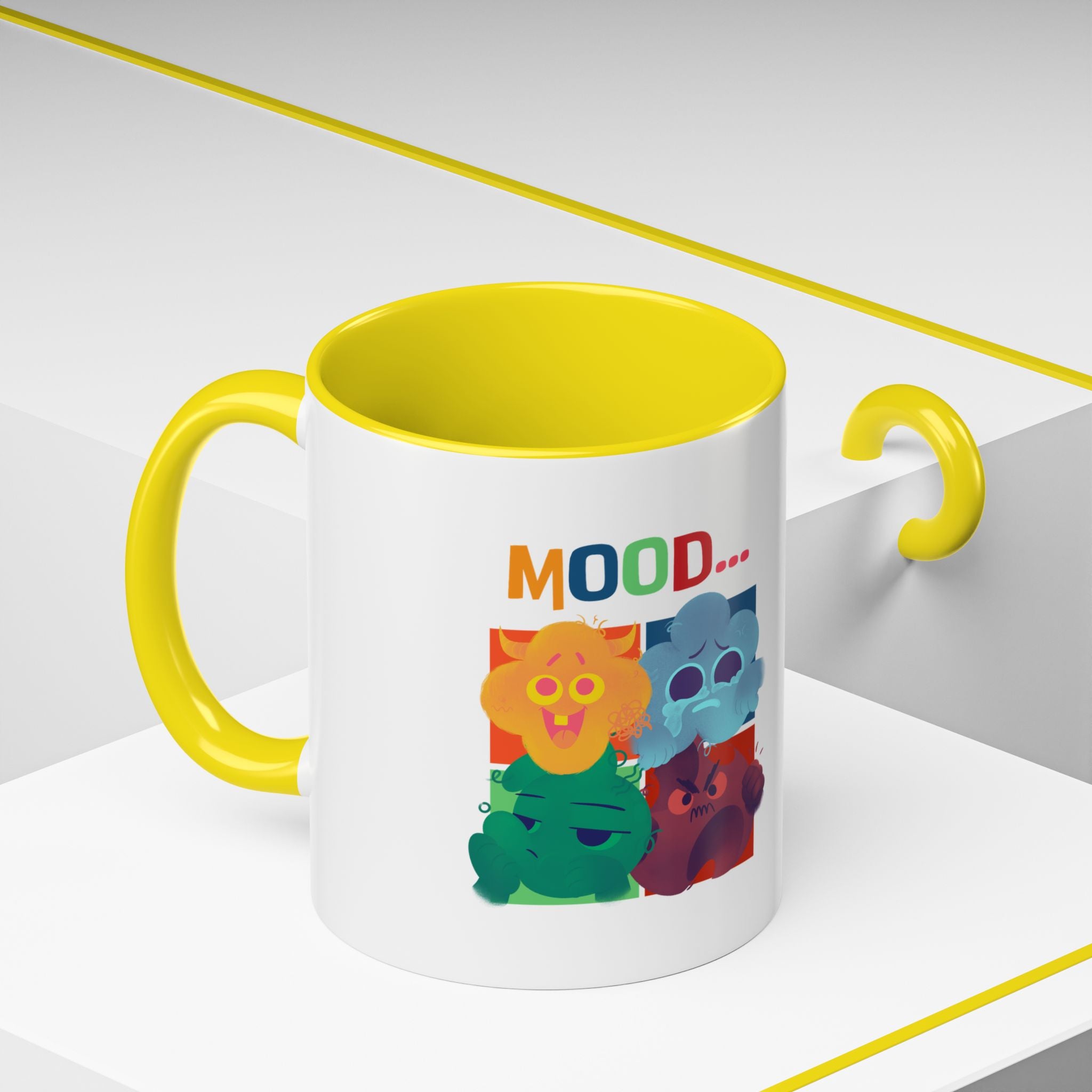 Mood Cats Accent Coffee Mug — Colorful Cat Emotions 11/15oz