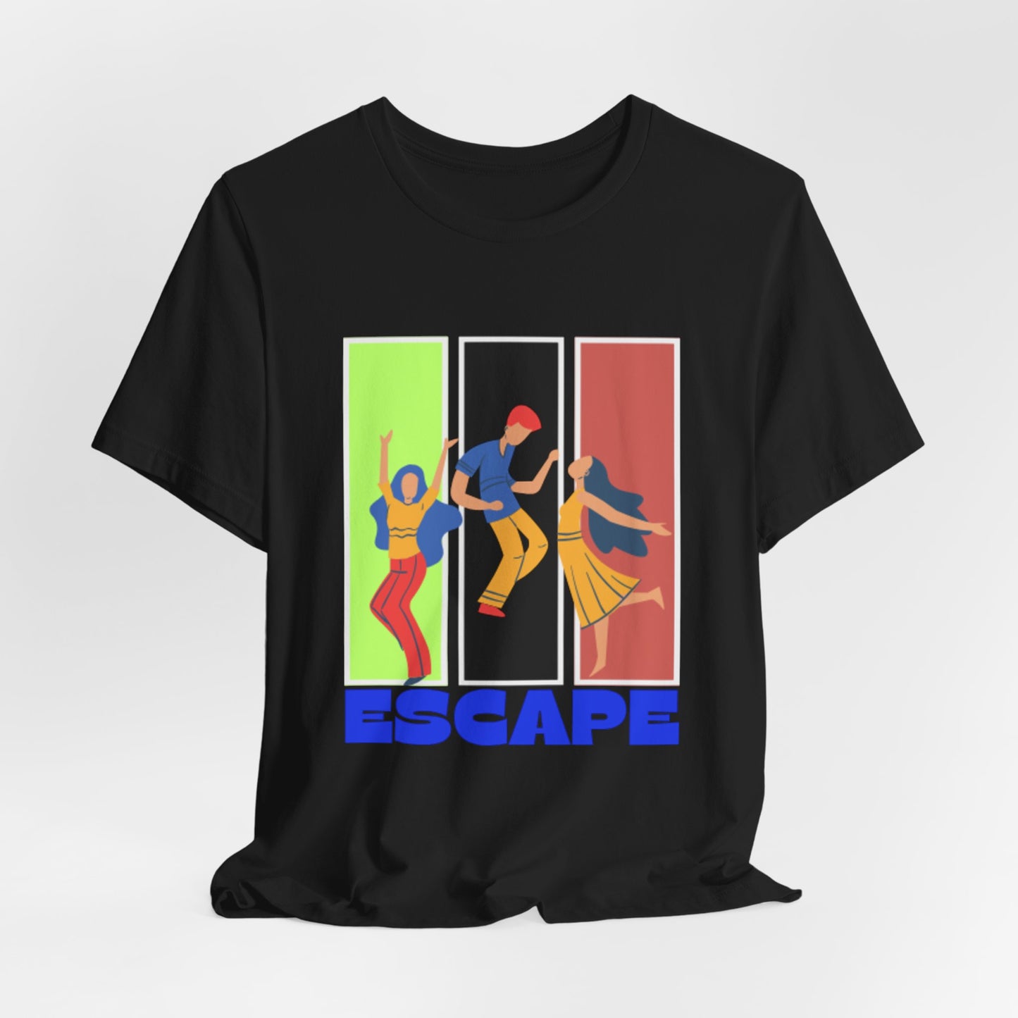 T-Shirt — Small Colorful Retro Stripe Chest Logo