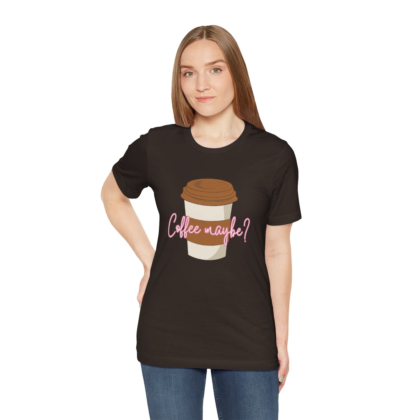 Coffee Maybe? T‑Shirt — Cute Coffee Cup Graphic Tee for Coffee Lovers