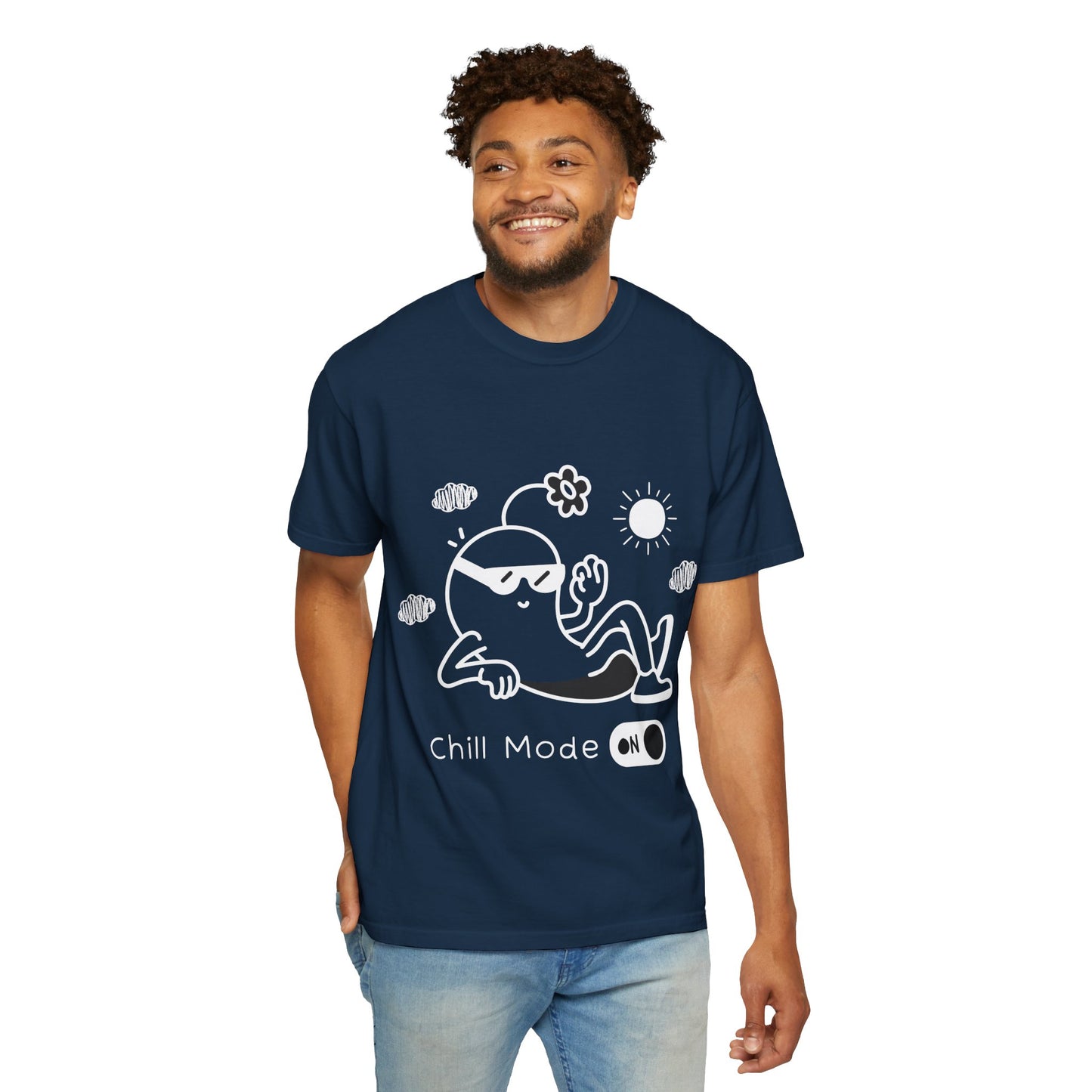 Chill Mode On T-Shirt — Relaxed Graphic Tee with Laid-Back Character
