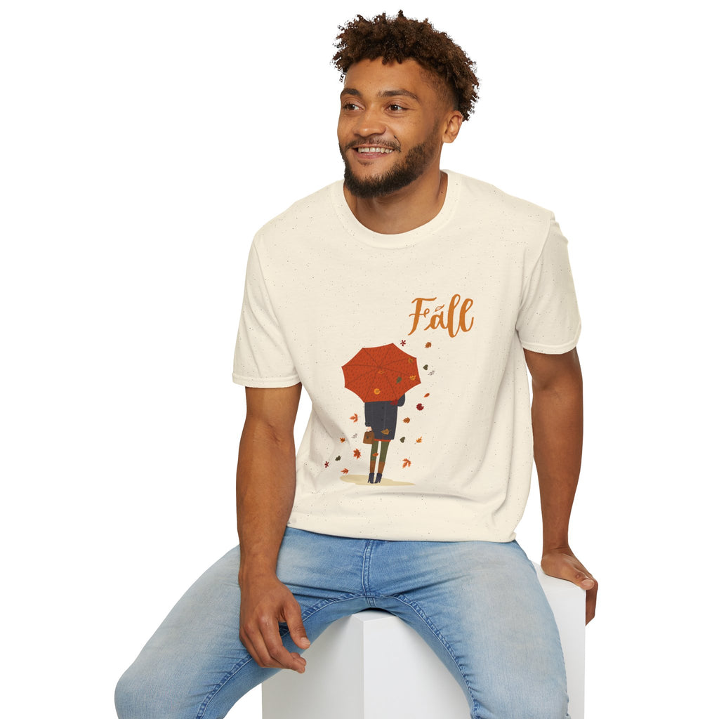 Fall Umbrella T-Shirt — Autumn Leaves Graphic Tee