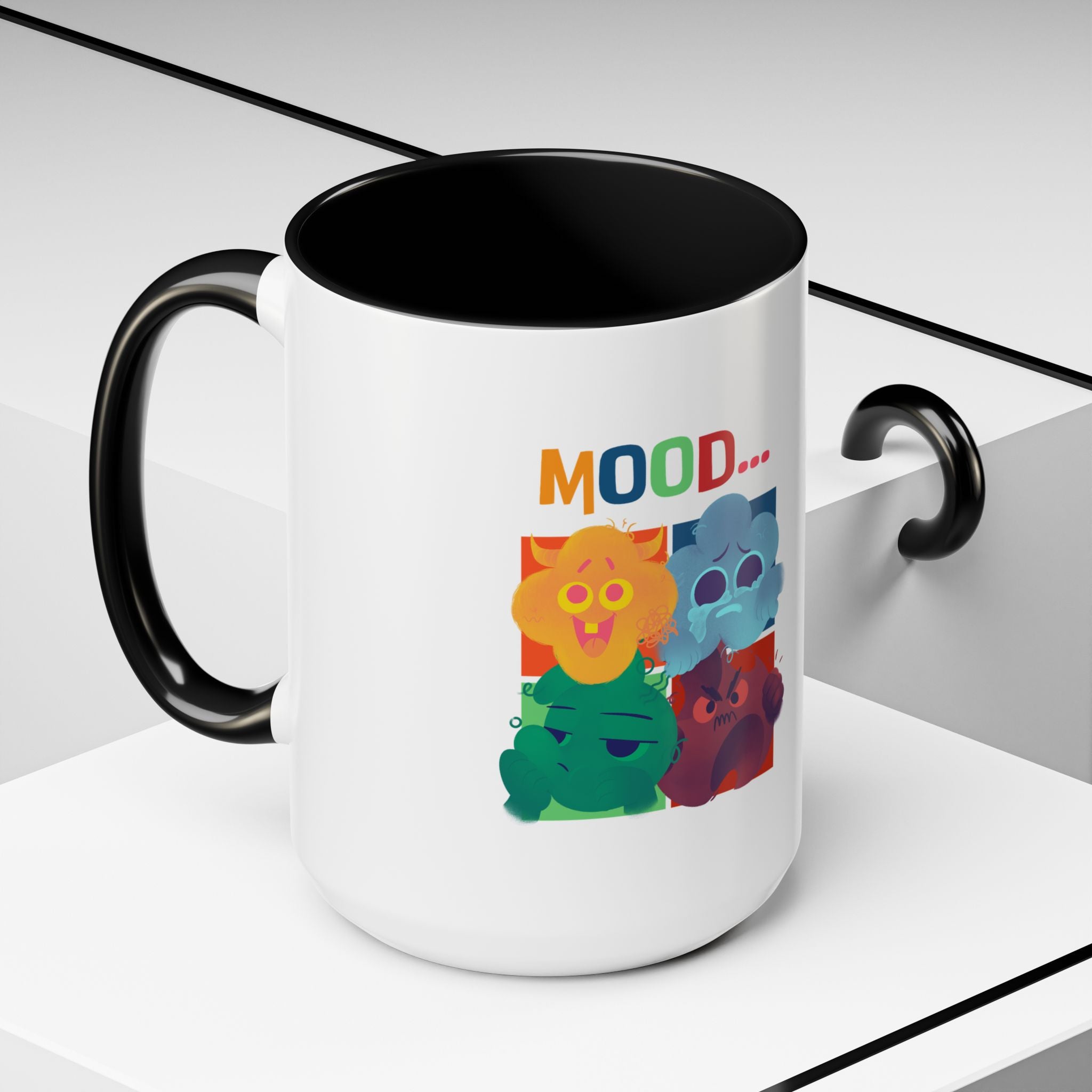 Mood Cats Accent Coffee Mug — Colorful Cat Emotions 11/15oz