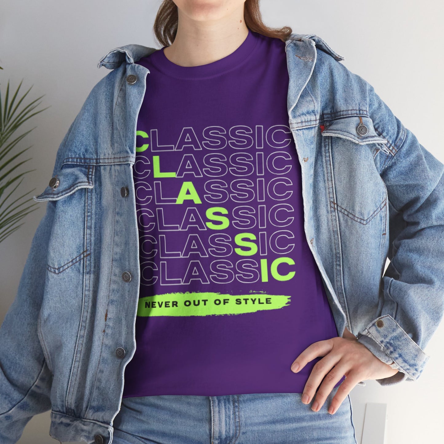 Classic Repeat Typography Tee | 'Never Out Of Style' Graphic Shirt