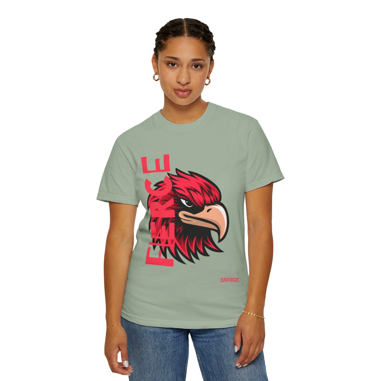 Eagle Head Graphic T-Shirt — Bold Red Eagle Design "EAGLE"