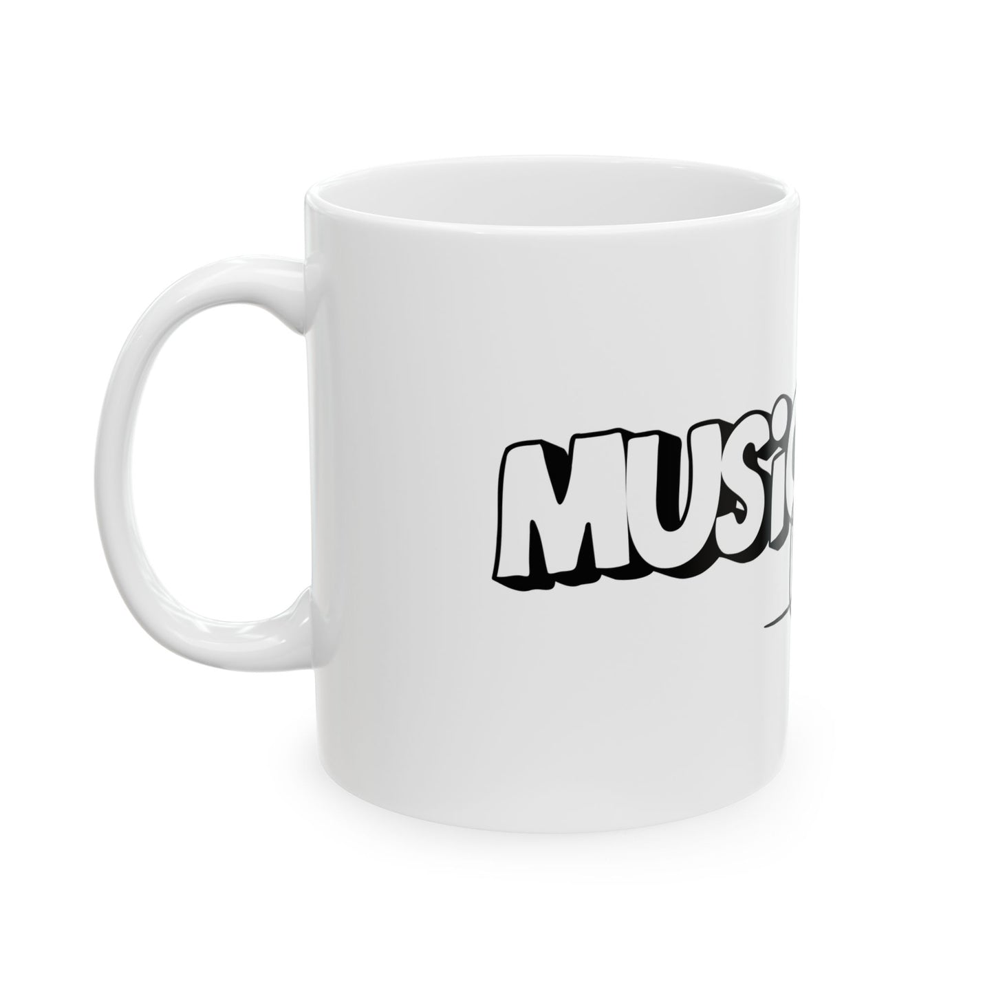 Music Lover Ceramic Mug — Guitar Illustration Coffee Cup (11oz/15oz)