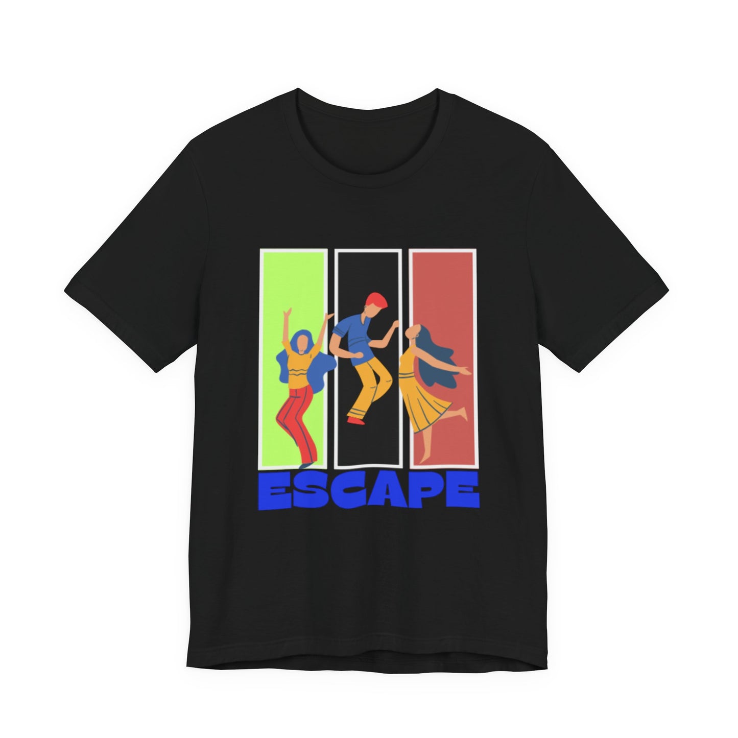 T-Shirt — Small Colorful Retro Stripe Chest Logo