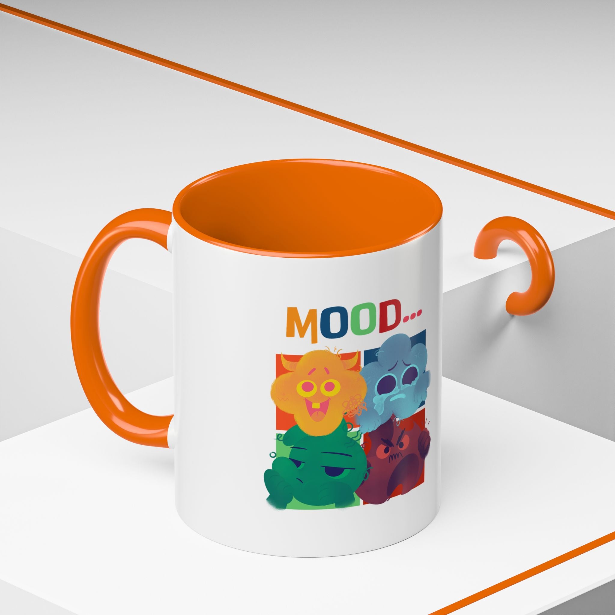 Mood Cats Accent Coffee Mug — Colorful Cat Emotions 11/15oz