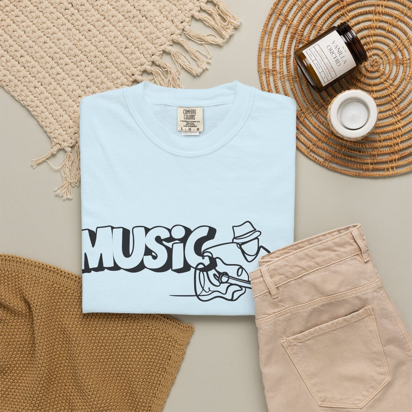 Music Guitar Tee — Minimalist Guitarist Graphic T-Shirt