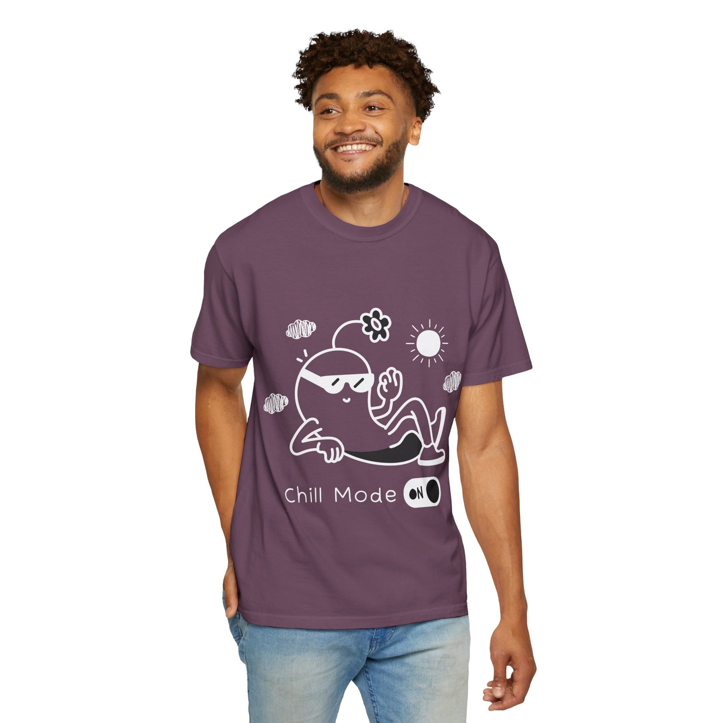 Chill Mode On T-Shirt — Relaxed Graphic Tee with Laid-Back Character