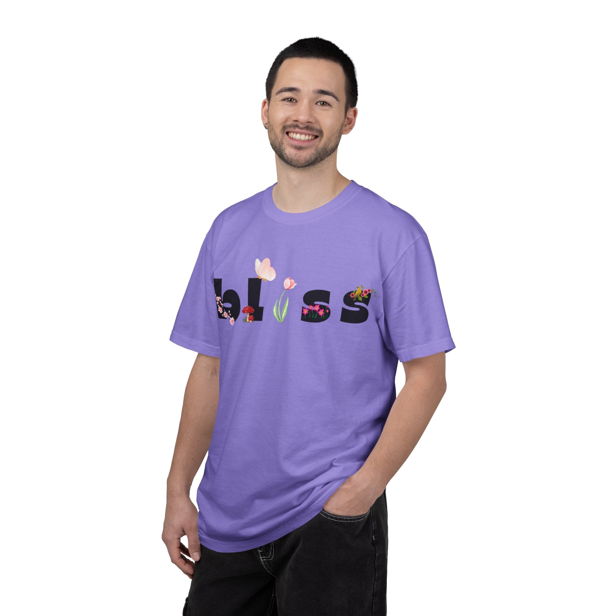 Bliss floral typography T-shirt | 'bliss' floral letters