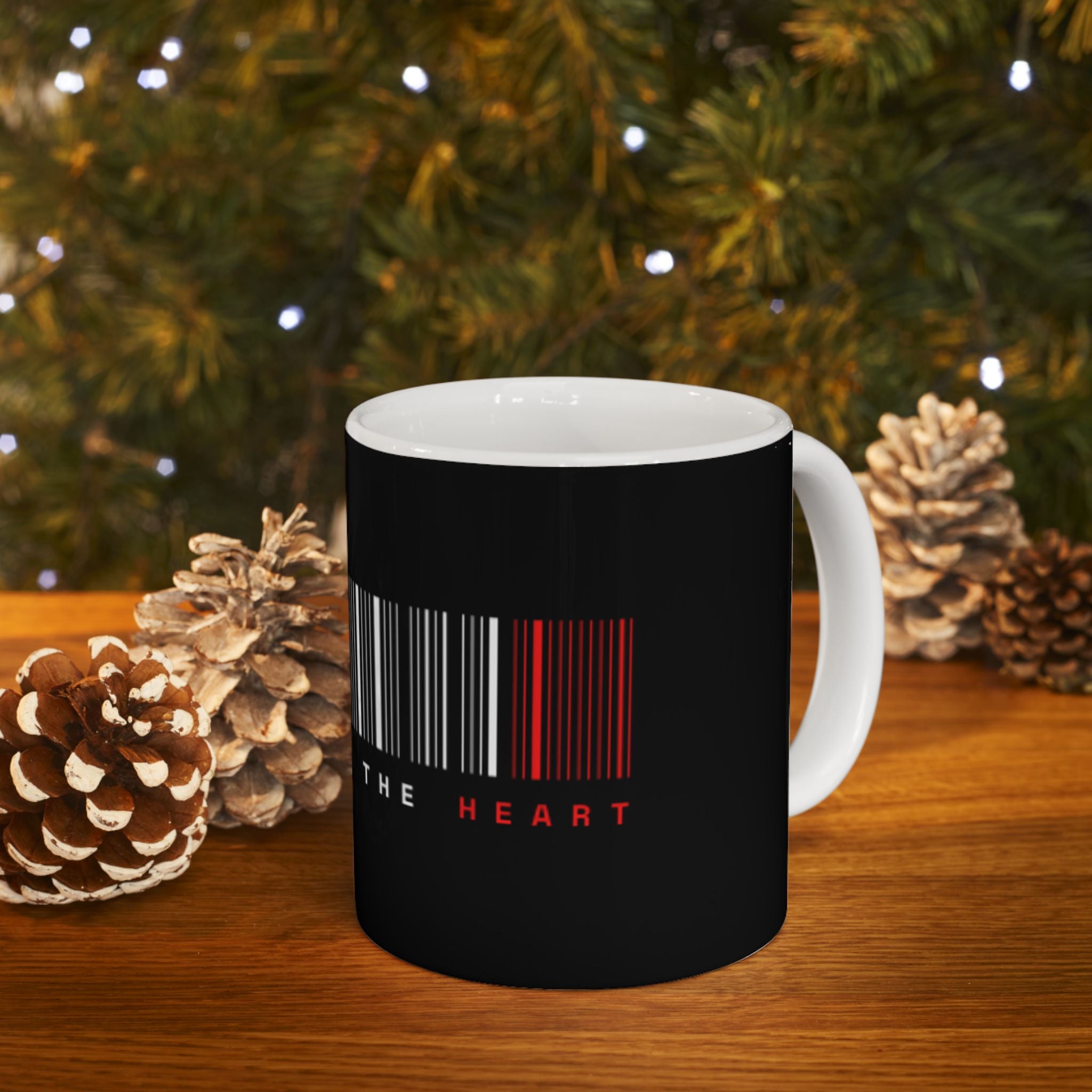 Barcode “Tale of the Heart” Ceramic Mug — Black 11oz/15oz