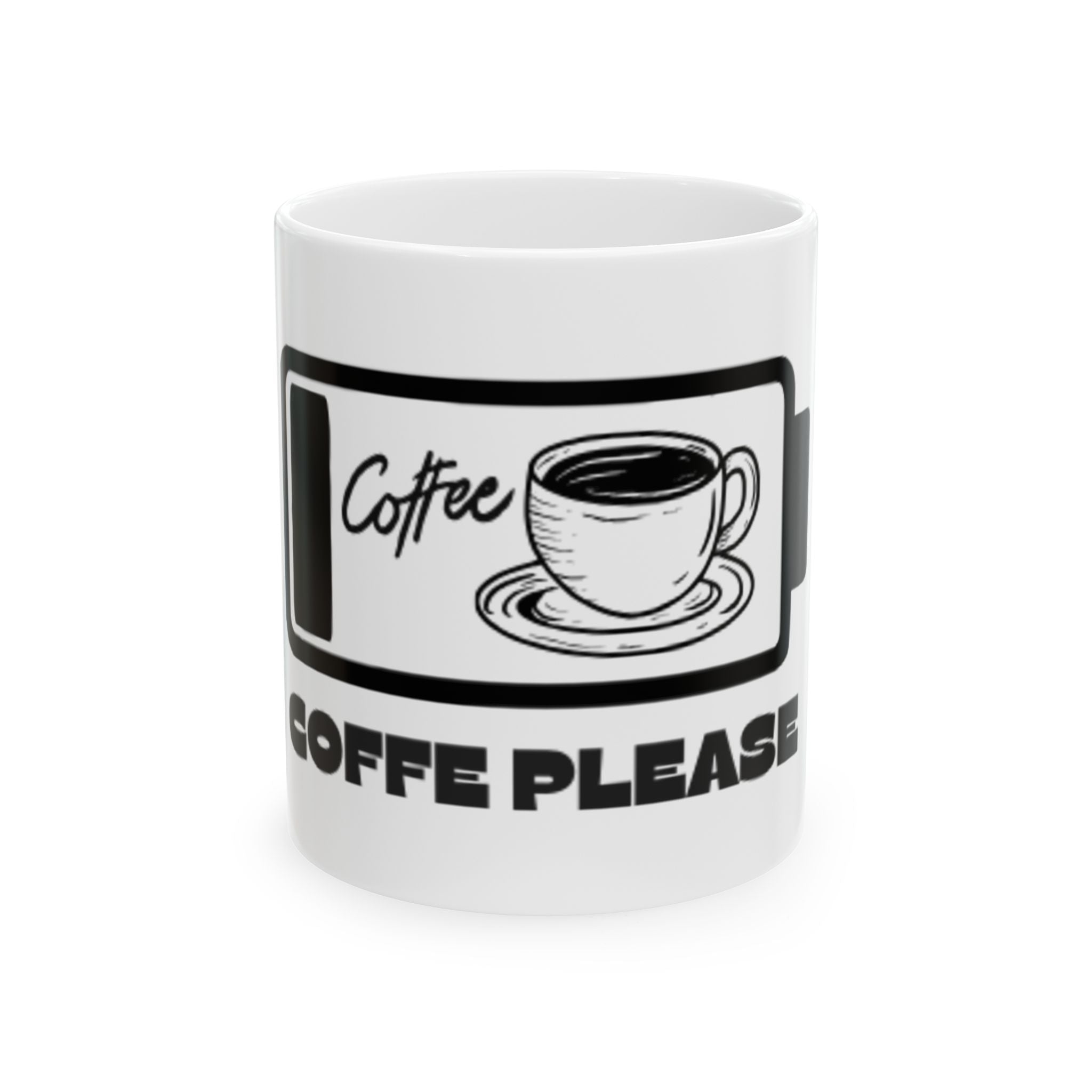 Coffee Please Ceramic Mug — Retro Coffee Cup Design (11oz, 15oz)