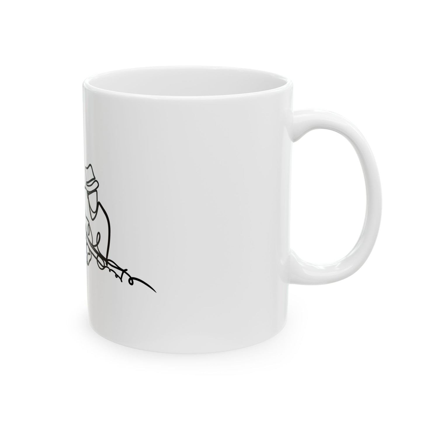 Music Lover Ceramic Mug — Guitar Illustration Coffee Cup (11oz/15oz)