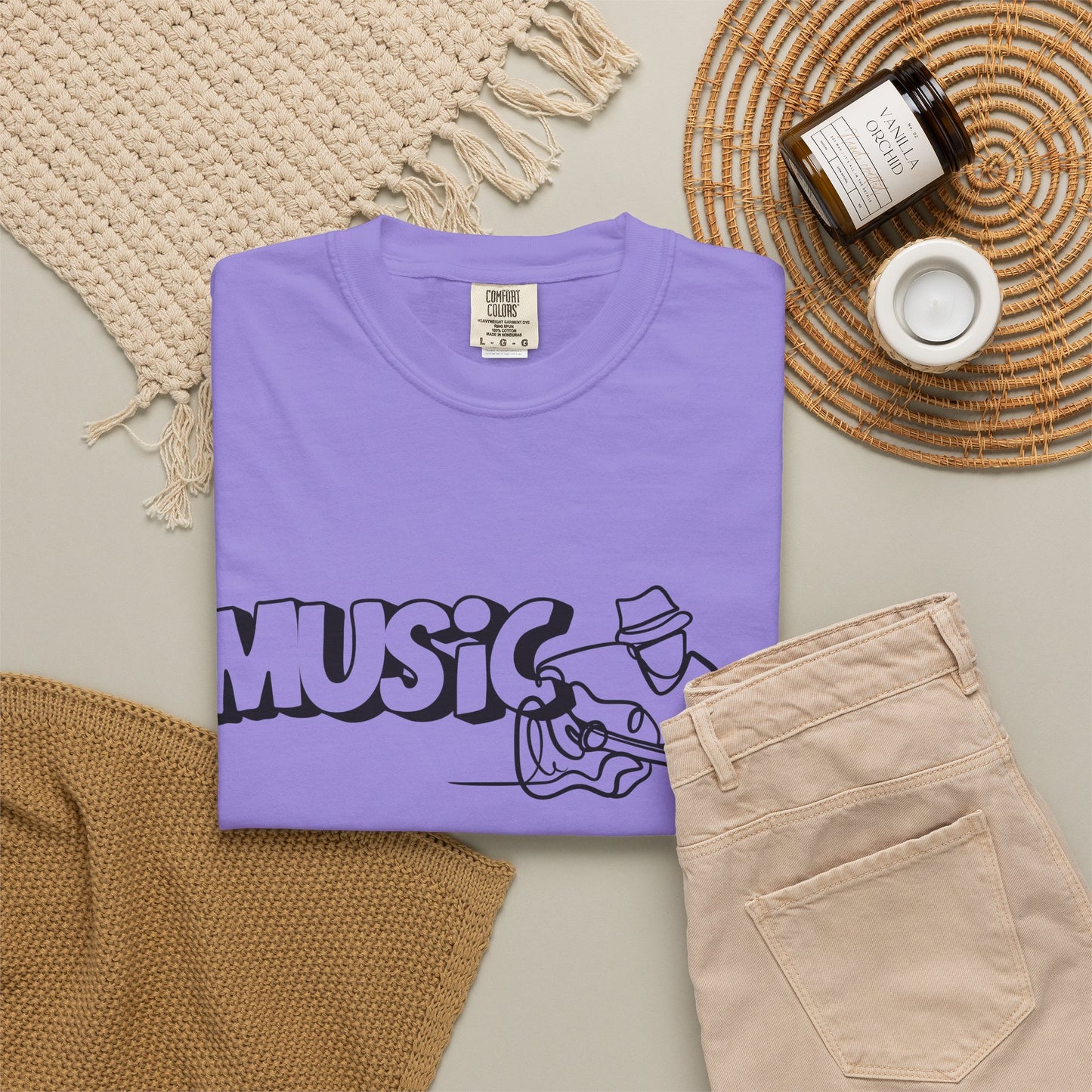 Music Guitar Tee — Minimalist Guitarist Graphic T-Shirt