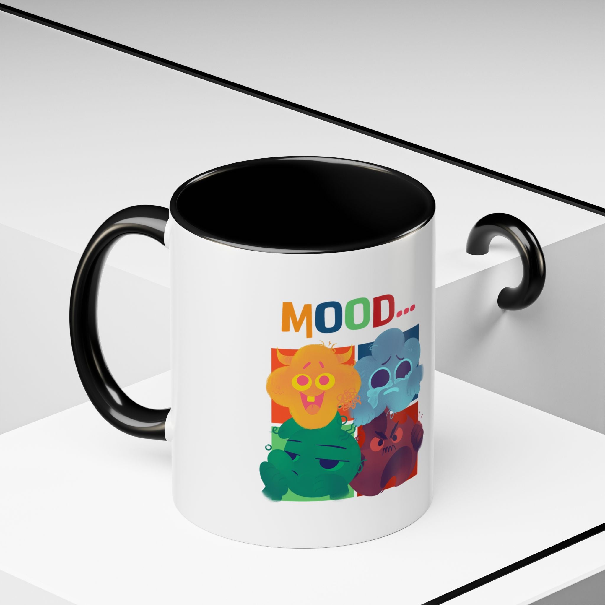 Mood Cats Accent Coffee Mug — Colorful Cat Emotions 11/15oz