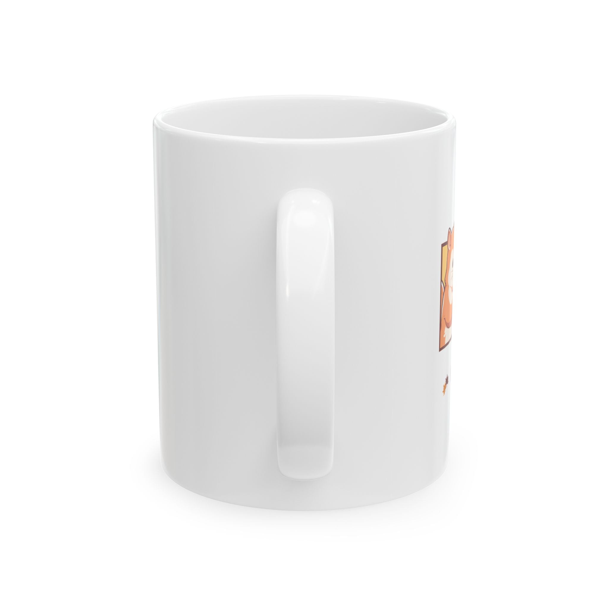 Autumn Hedgehog Ceramic Mug — Cute Fall Mushroom Tea Coffee Cup (11oz & 15oz)