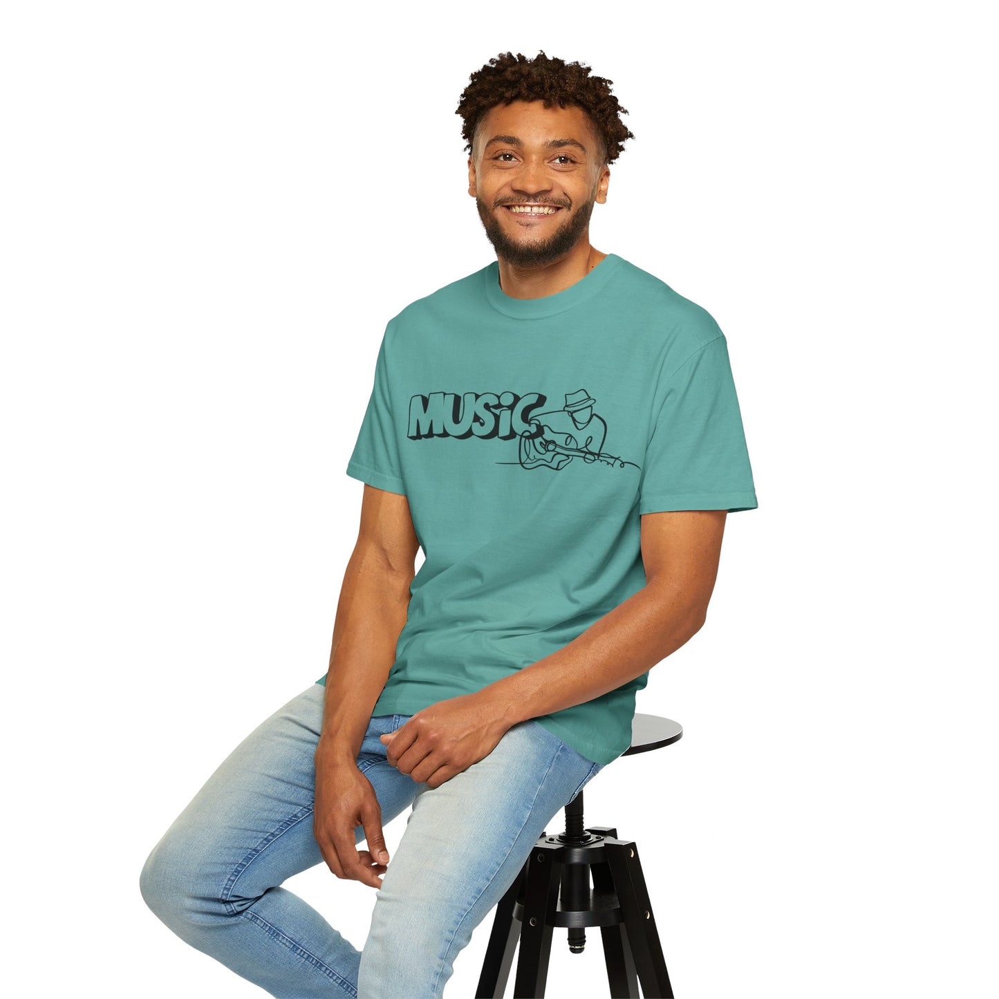 Music Guitar Tee — Minimalist Guitarist Graphic T-Shirt