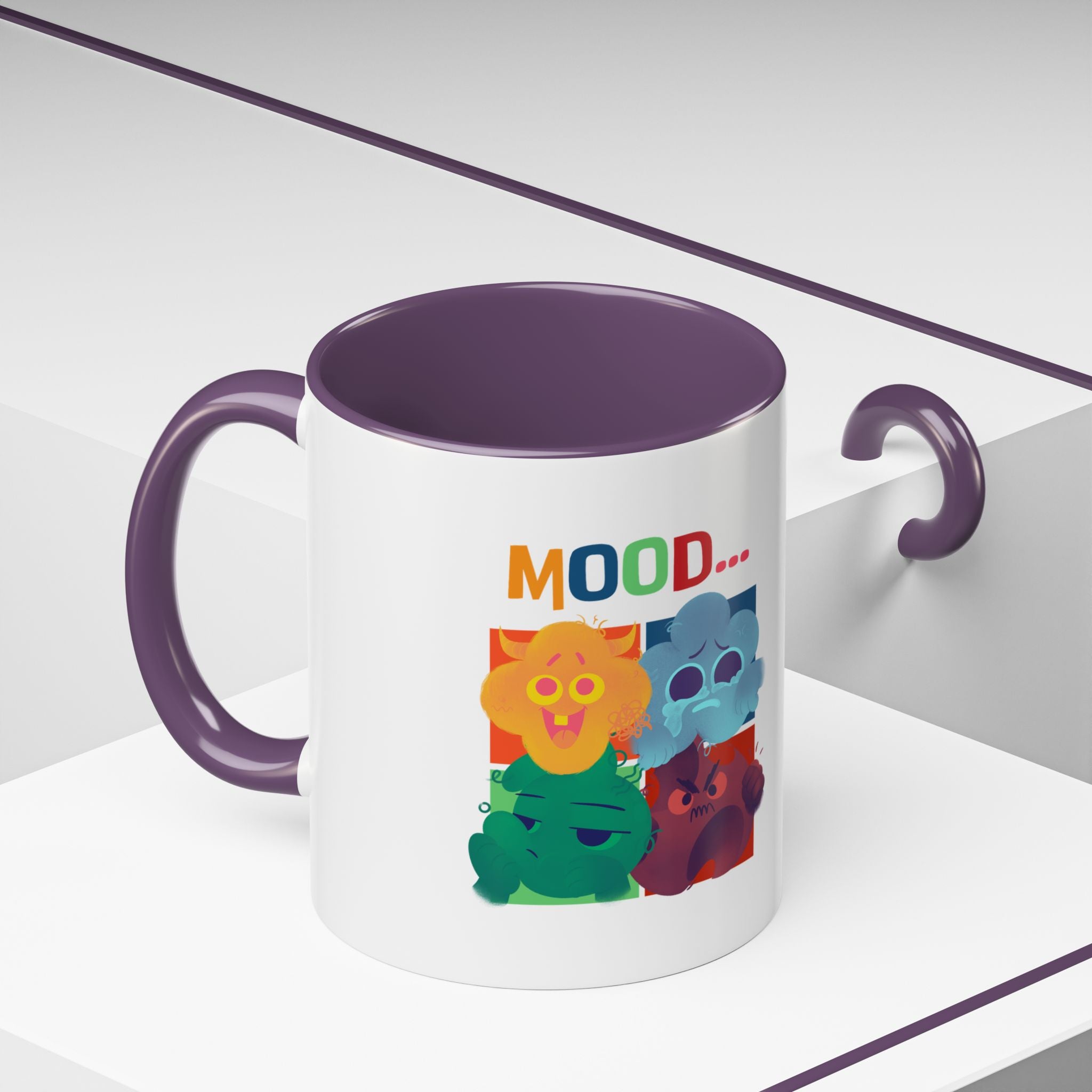Mood Cats Accent Coffee Mug — Colorful Cat Emotions 11/15oz