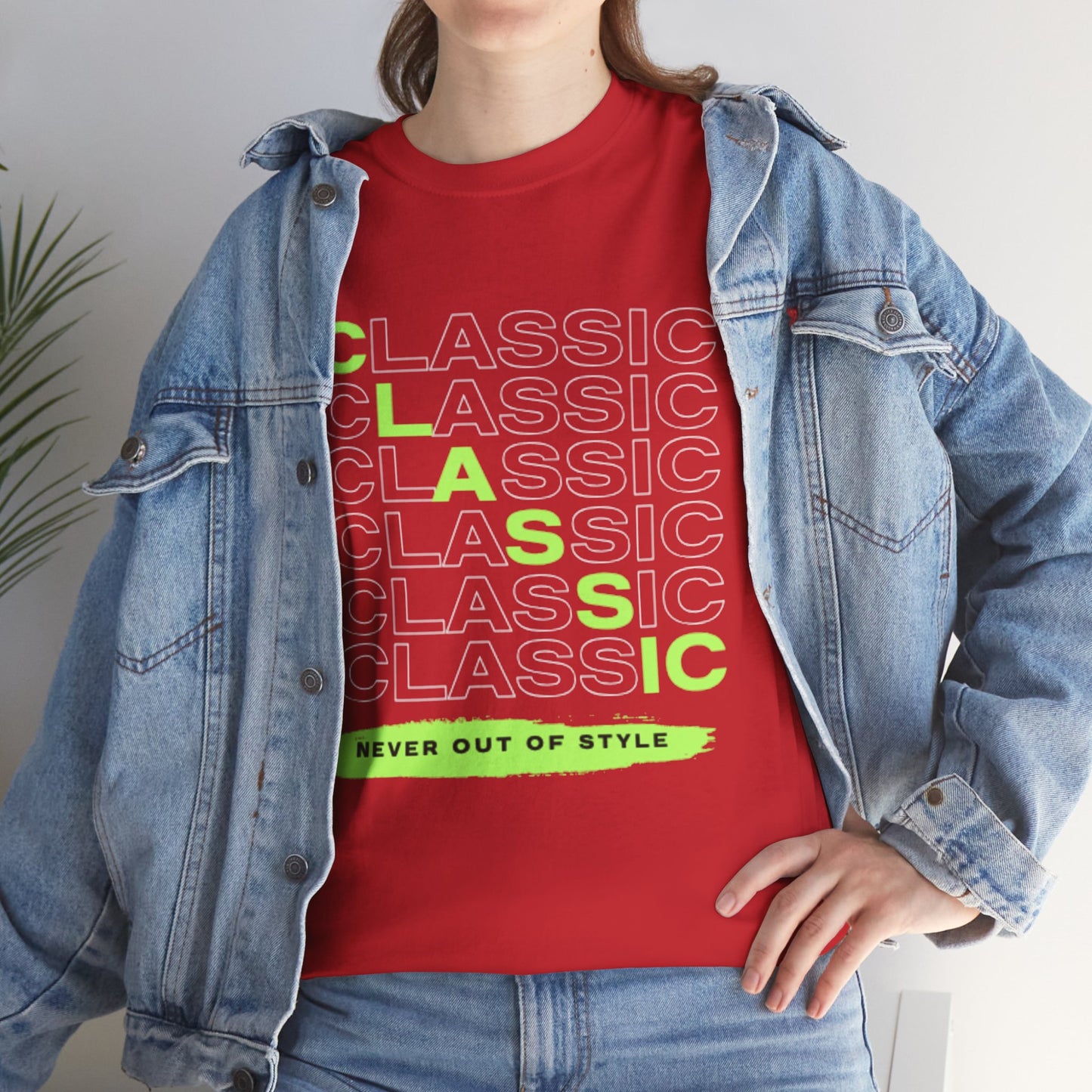 Classic Repeat Typography Tee | 'Never Out Of Style' Graphic Shirt