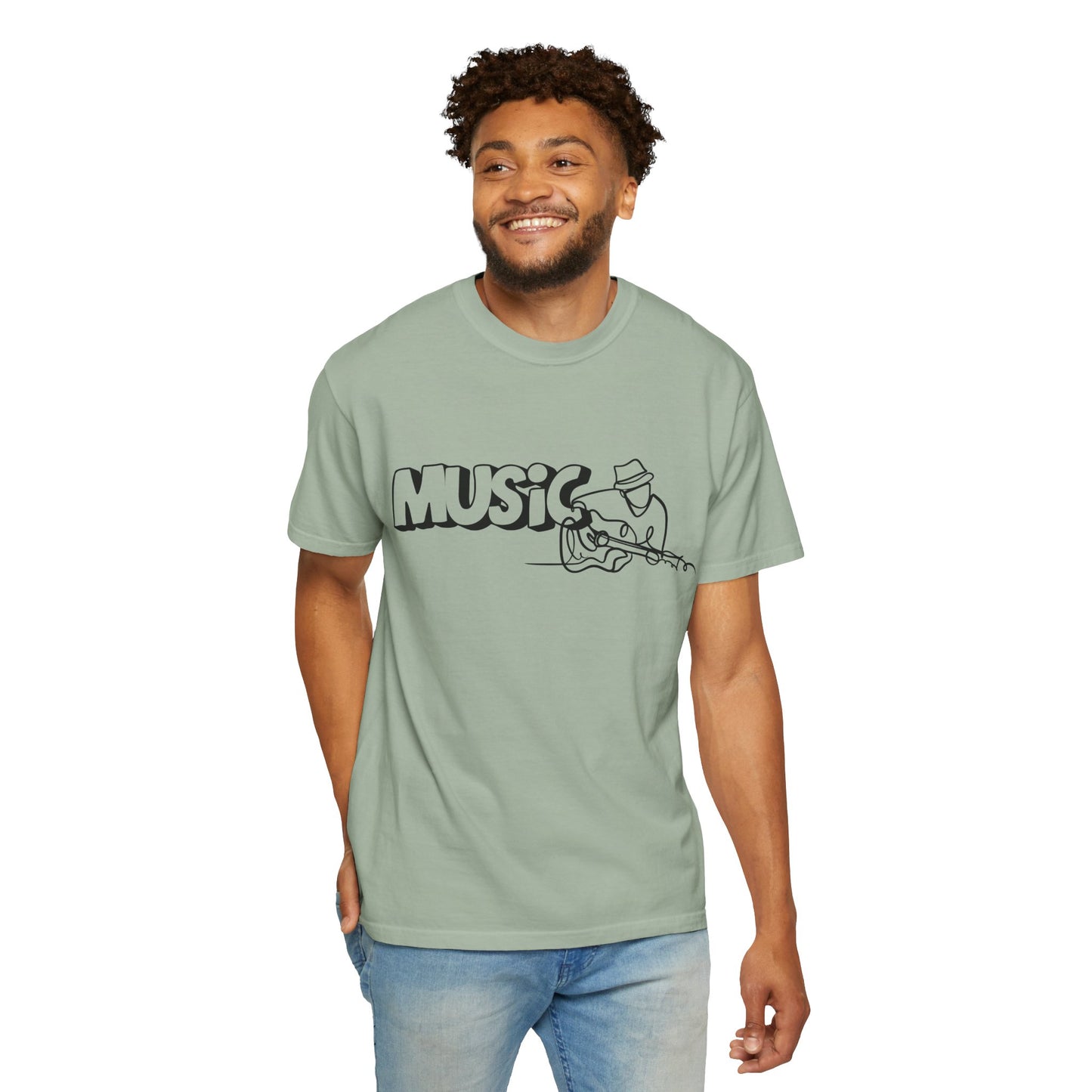 Music Guitar Tee — Minimalist Guitarist Graphic T-Shirt