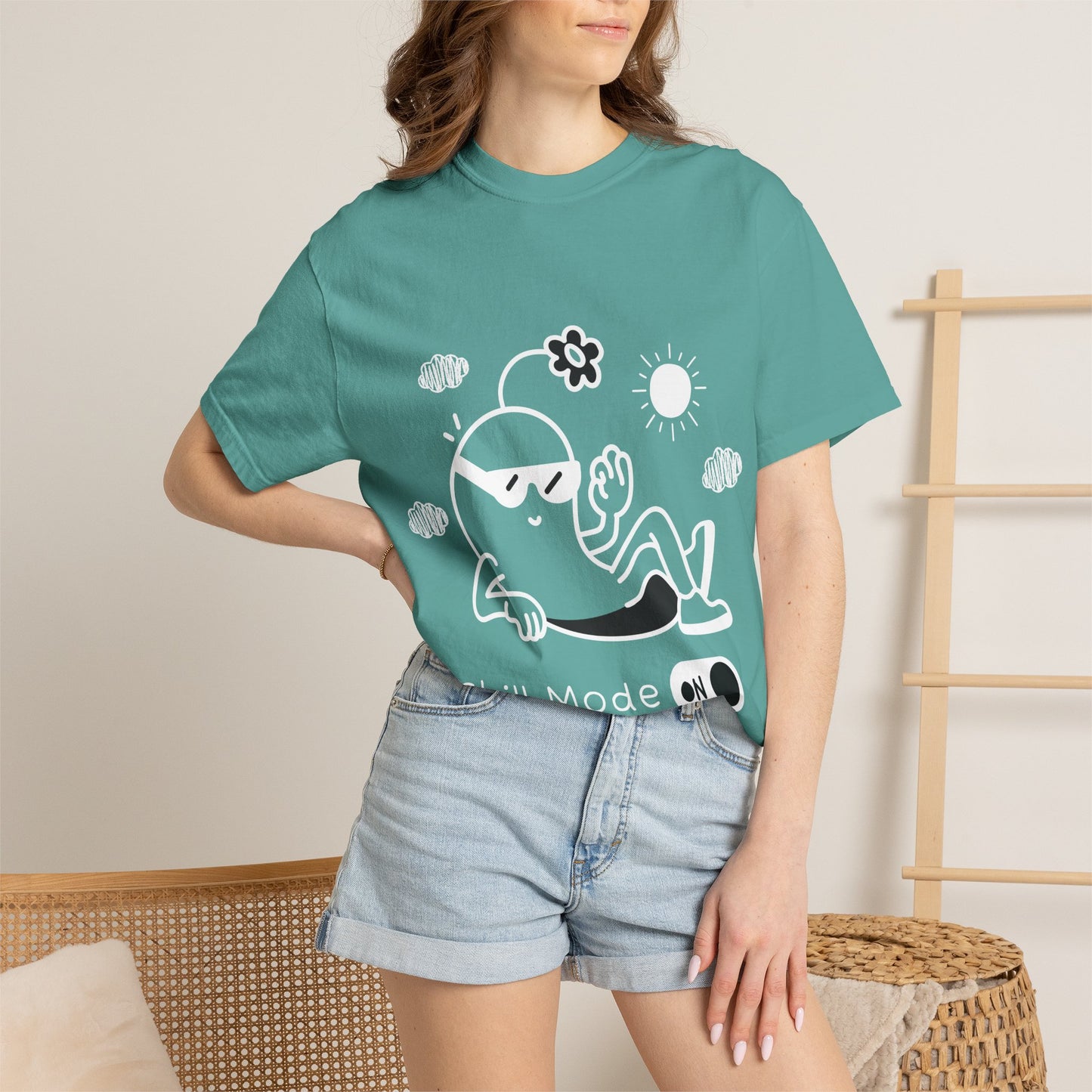 Chill Mode On T-Shirt — Relaxed Graphic Tee with Laid-Back Character