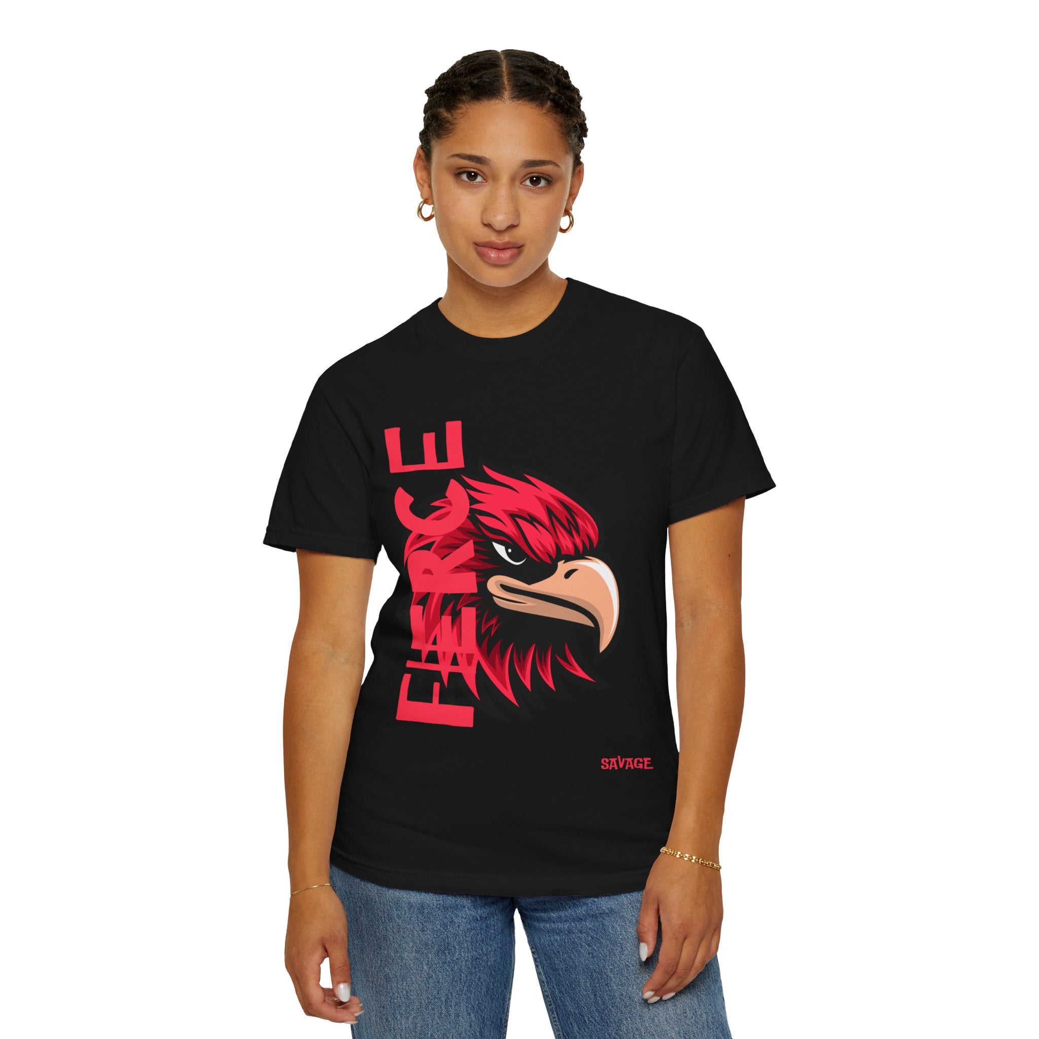 Eagle Head Graphic T-Shirt — Bold Red Eagle Design "EAGLE"