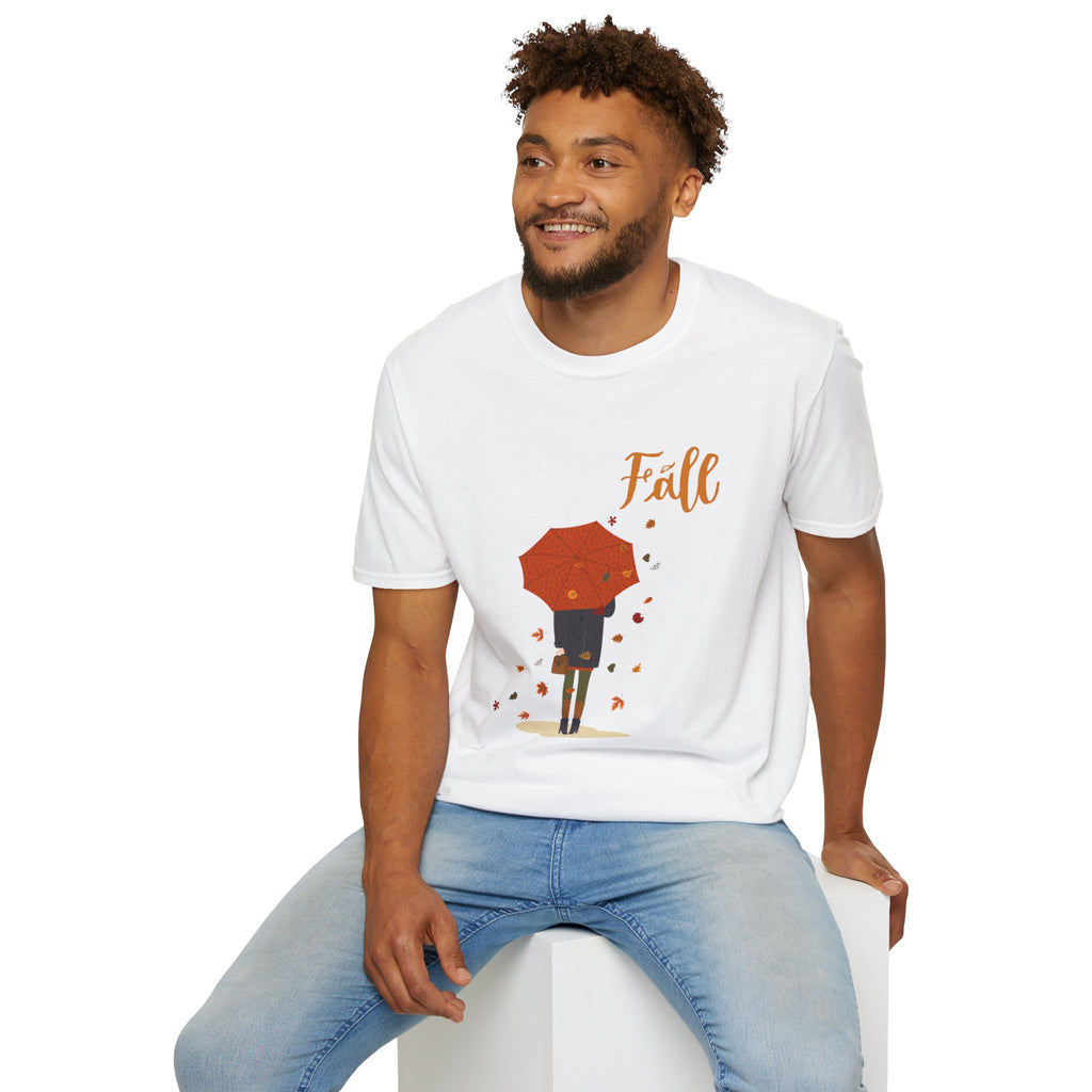 Fall Umbrella T-Shirt — Autumn Leaves Graphic Tee