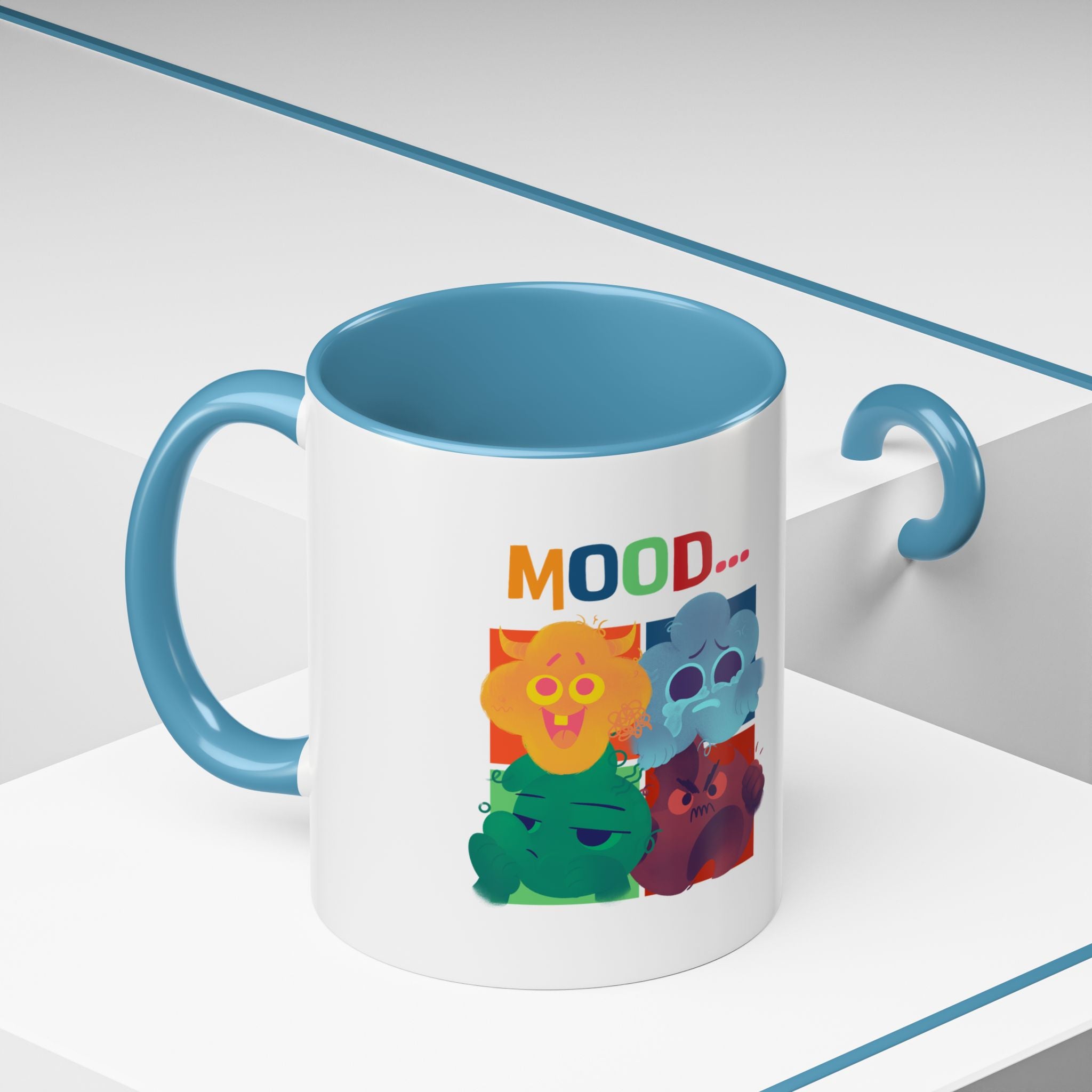 Mood Cats Accent Coffee Mug — Colorful Cat Emotions 11/15oz