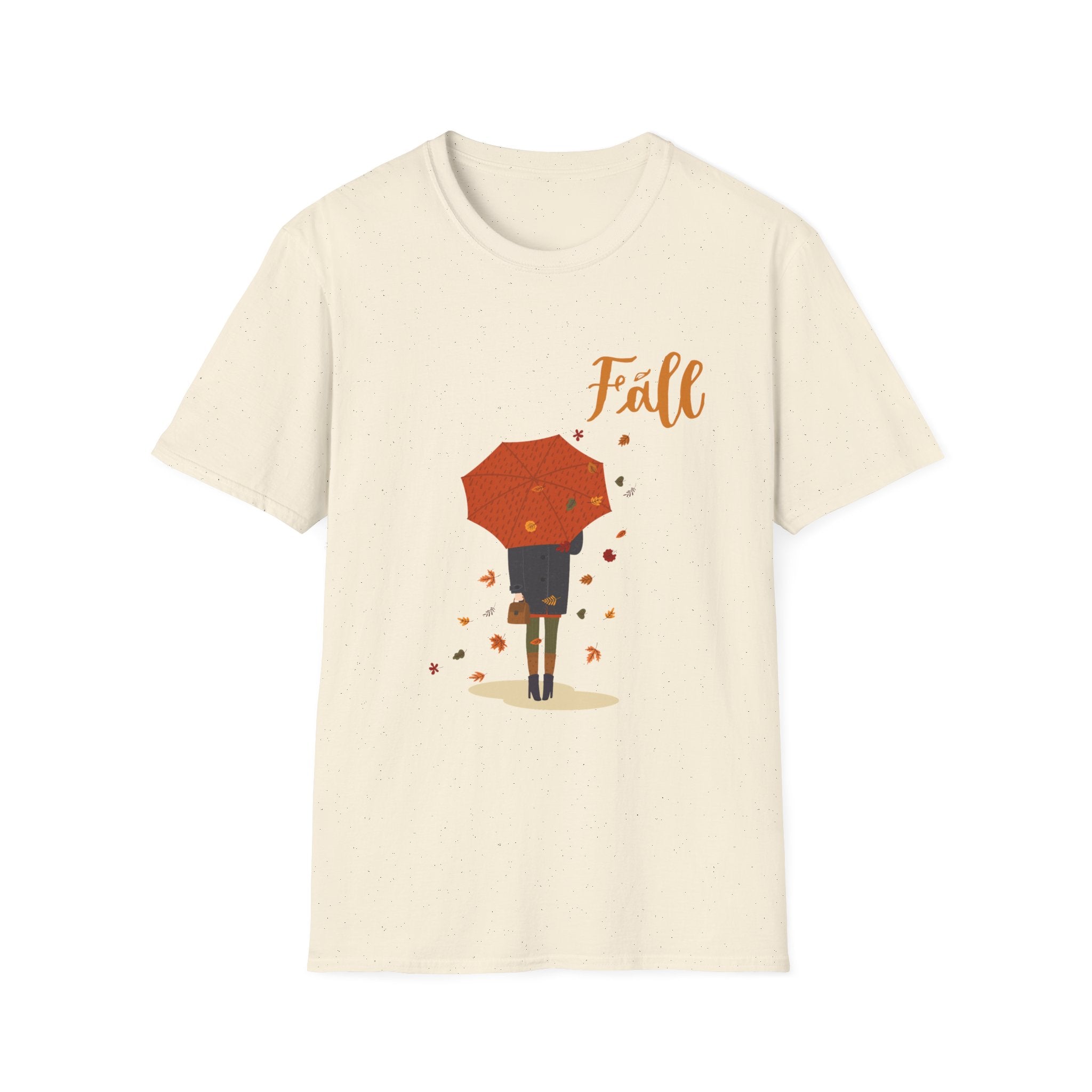 Fall Umbrella T-Shirt — Autumn Leaves Graphic Tee